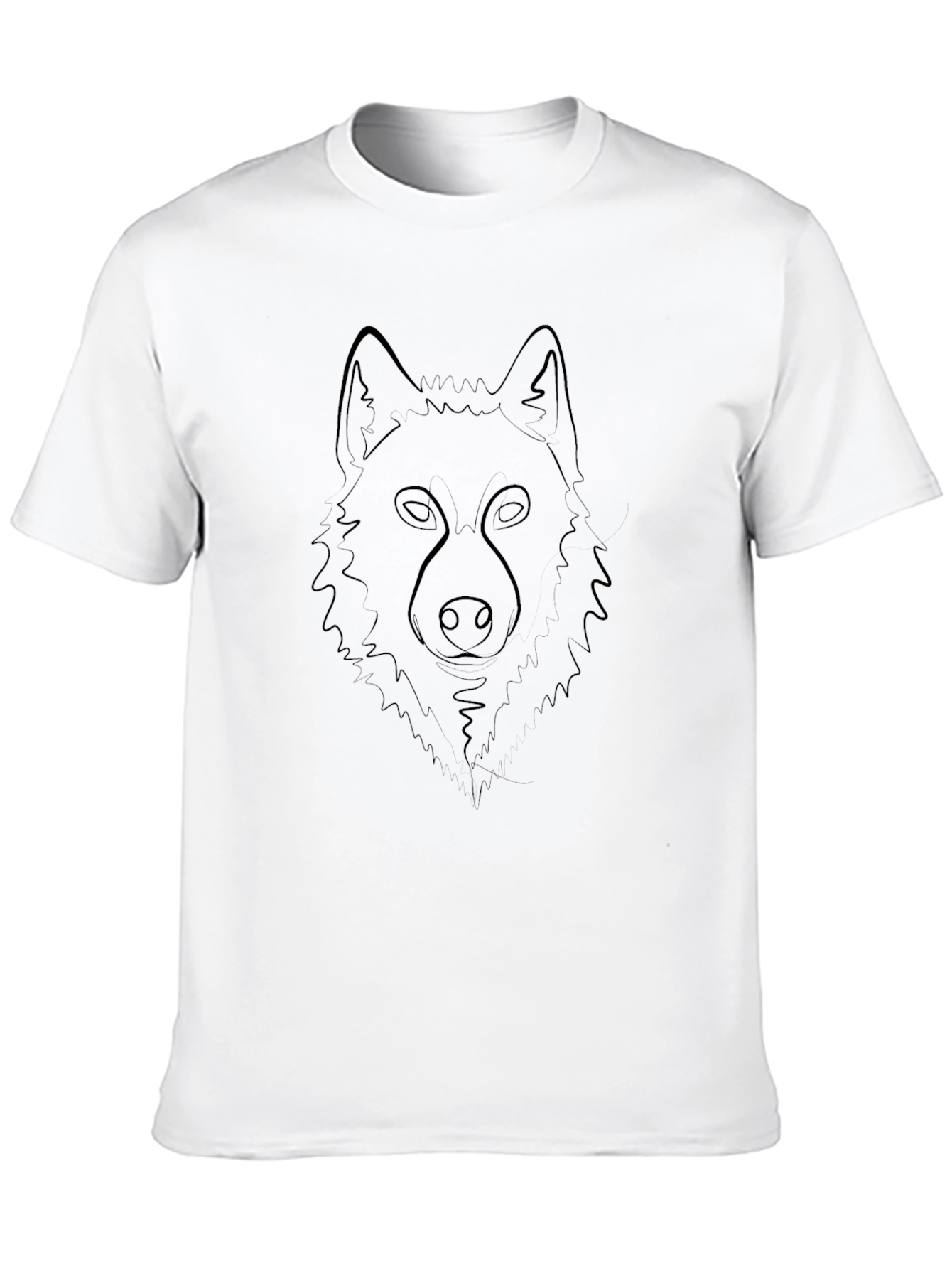 Black Black Wolf Graphic Tee - Minimalist Line Art view 10