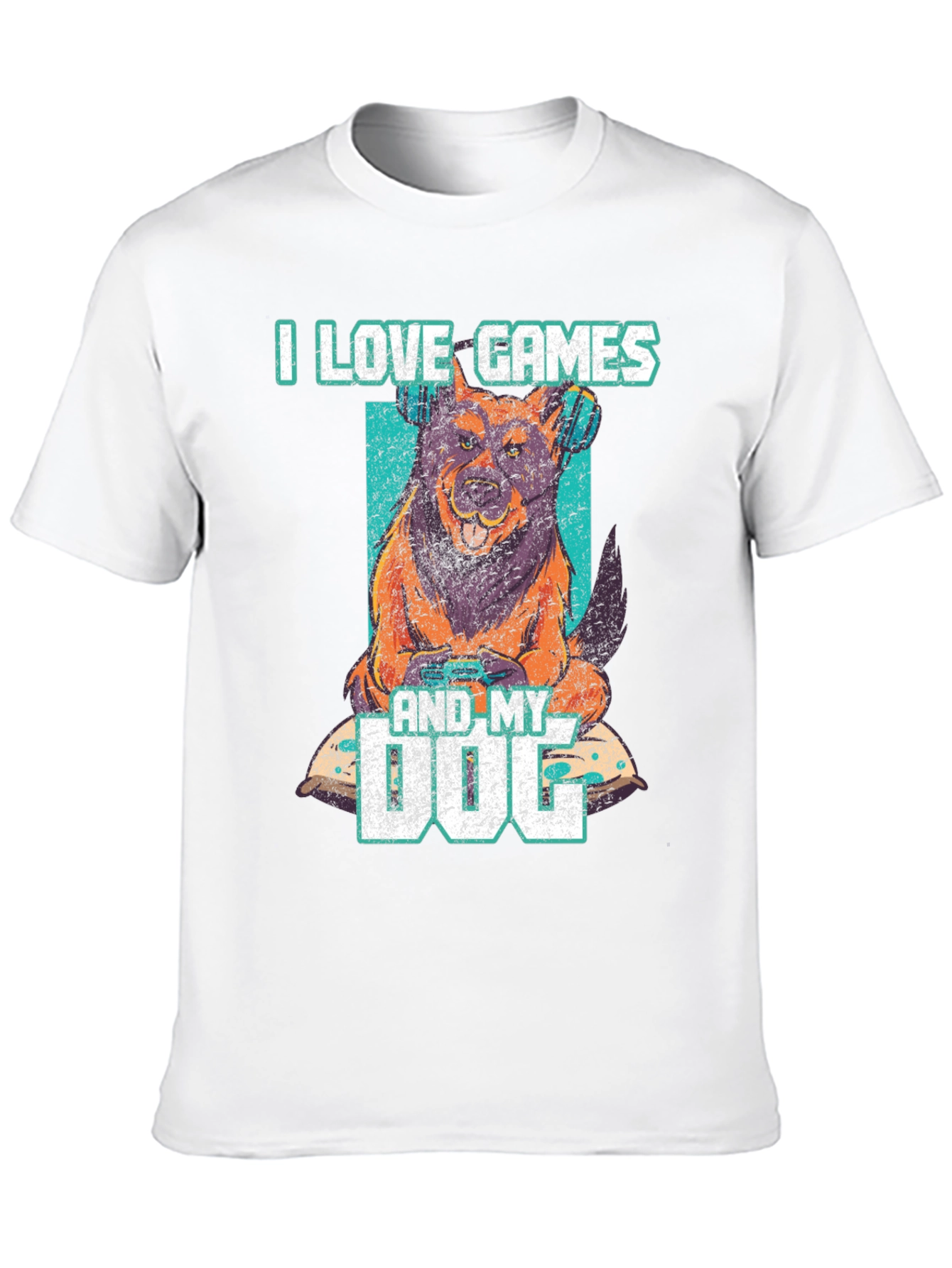 Black I Love Games & My Dog Graphic T-Shirt view 10