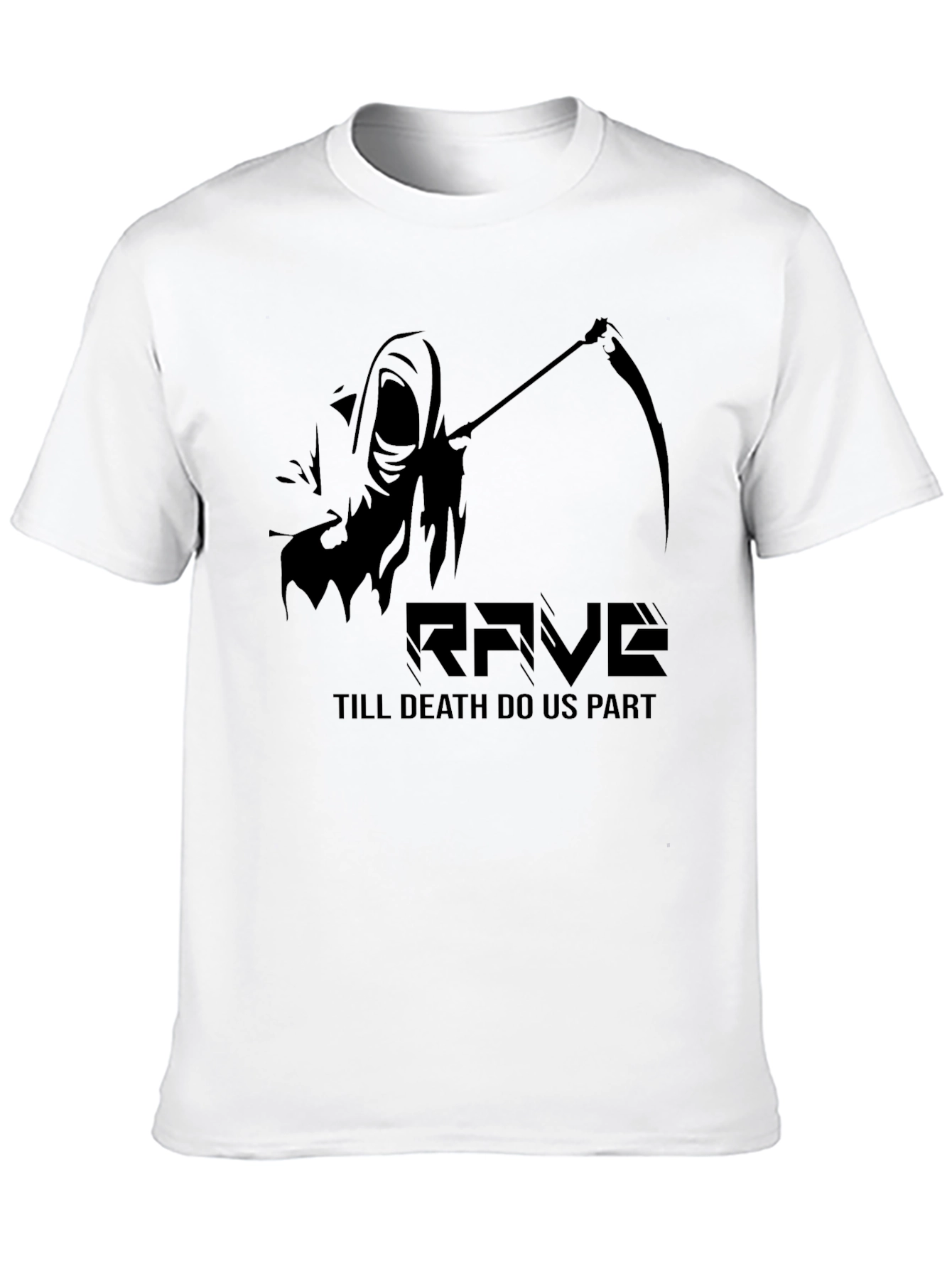Black Rave Till Death T-Shirt - Grim Reaper Graphic Tee view 10