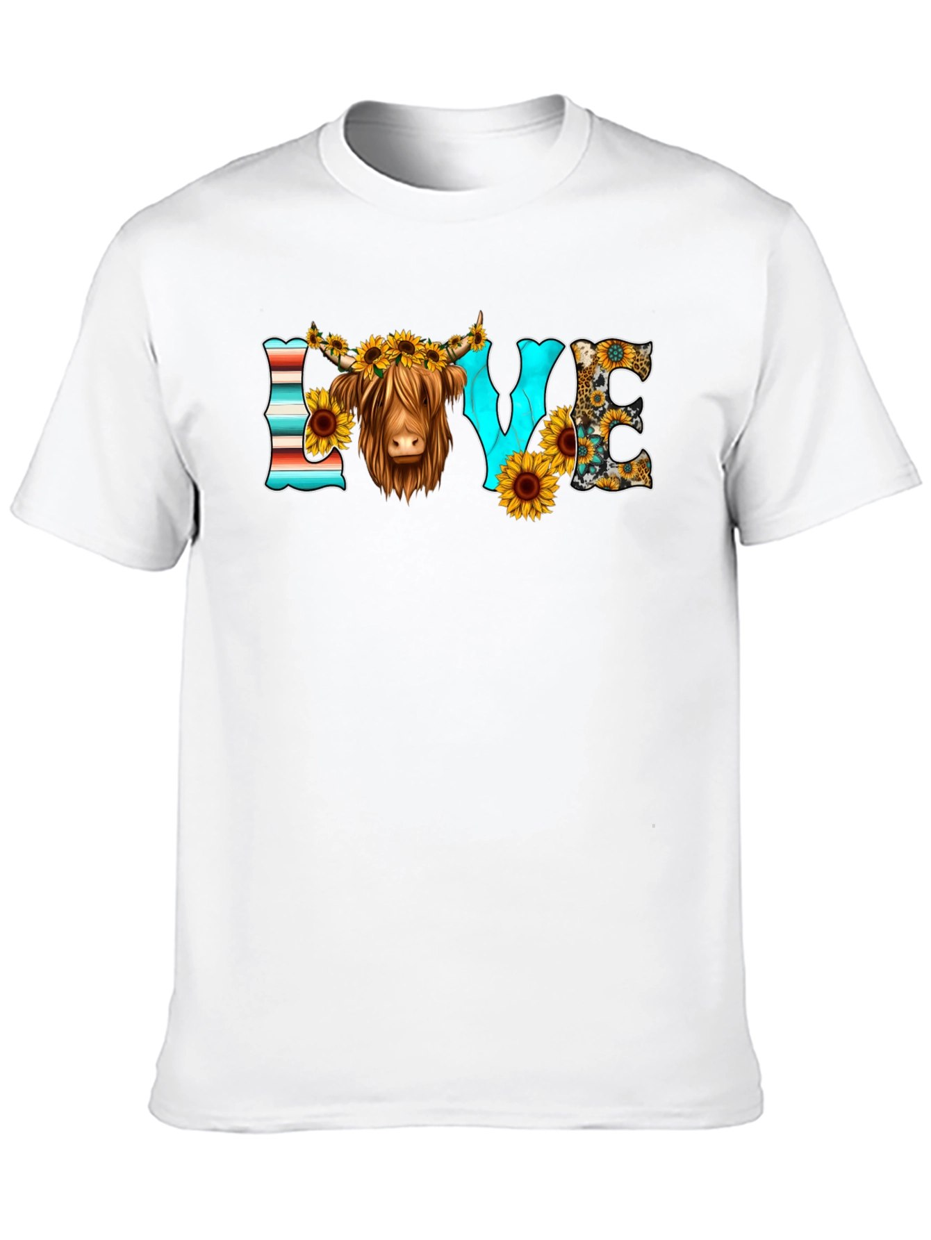 Black LOVE Highland Cow Graphic Tee view 10