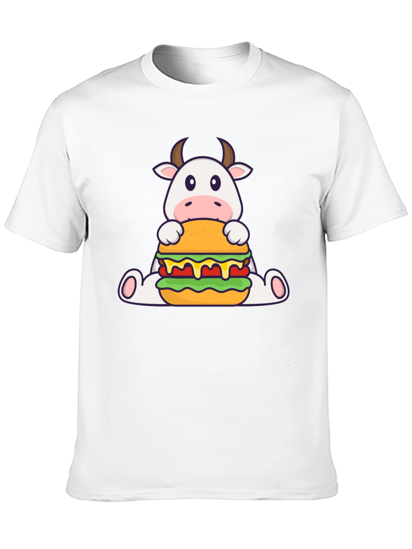 Black Cow Burger Graphic Tee - Black Casual T-Shirt view 10