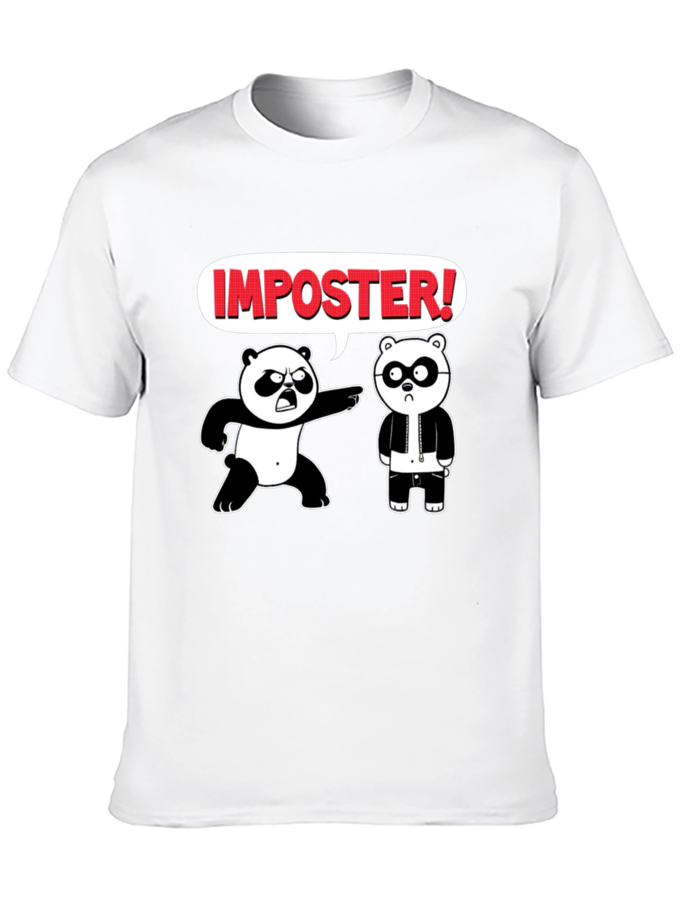 Black Imposter Panda Graphic T-Shirt - Black Cotton Tee view 10