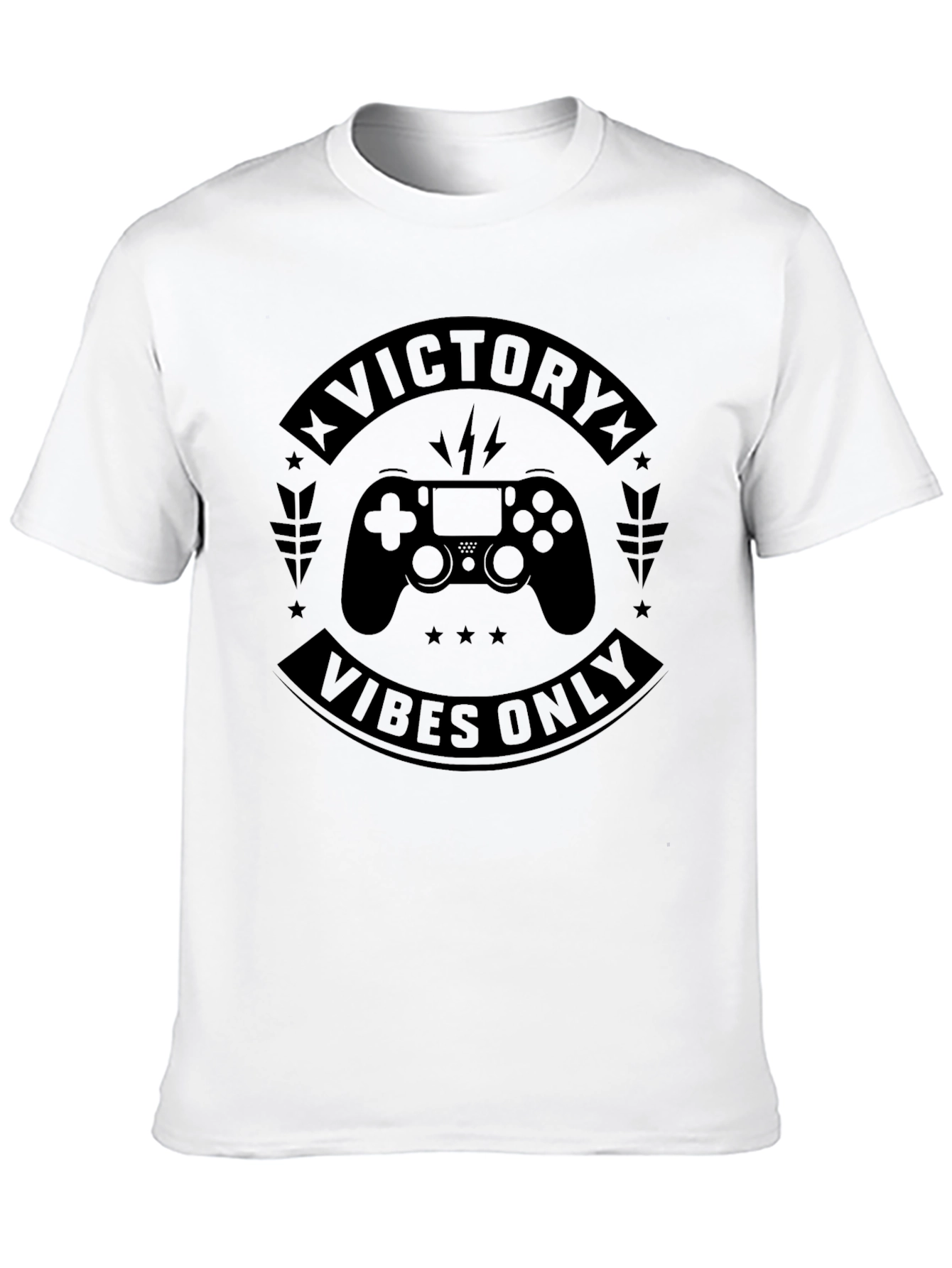 Black Victory Vibes Only Gaming T-Shirt view 10