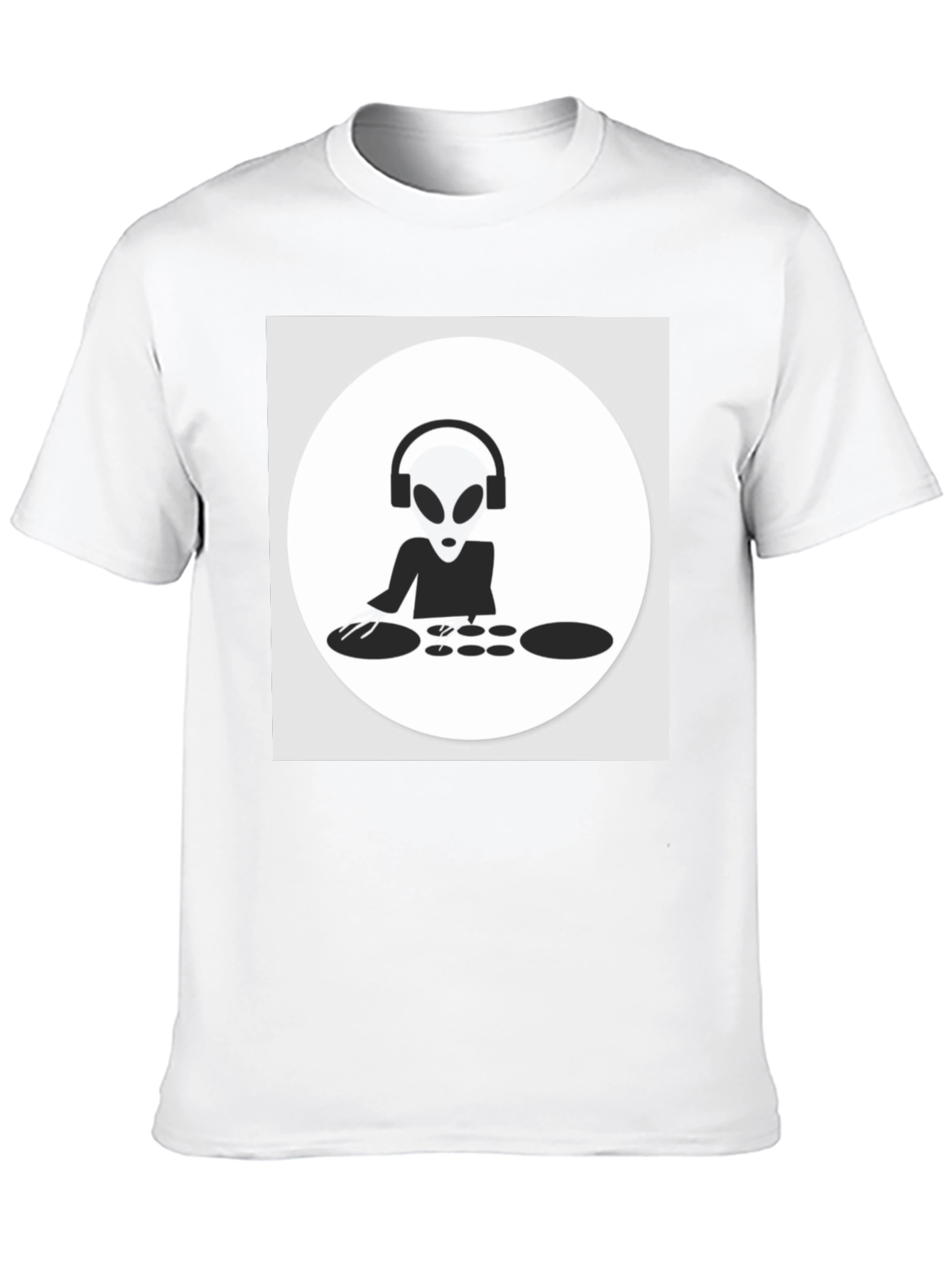 Black DJ Alien T-Shirt - Black Cotton Graphic Tee view 10