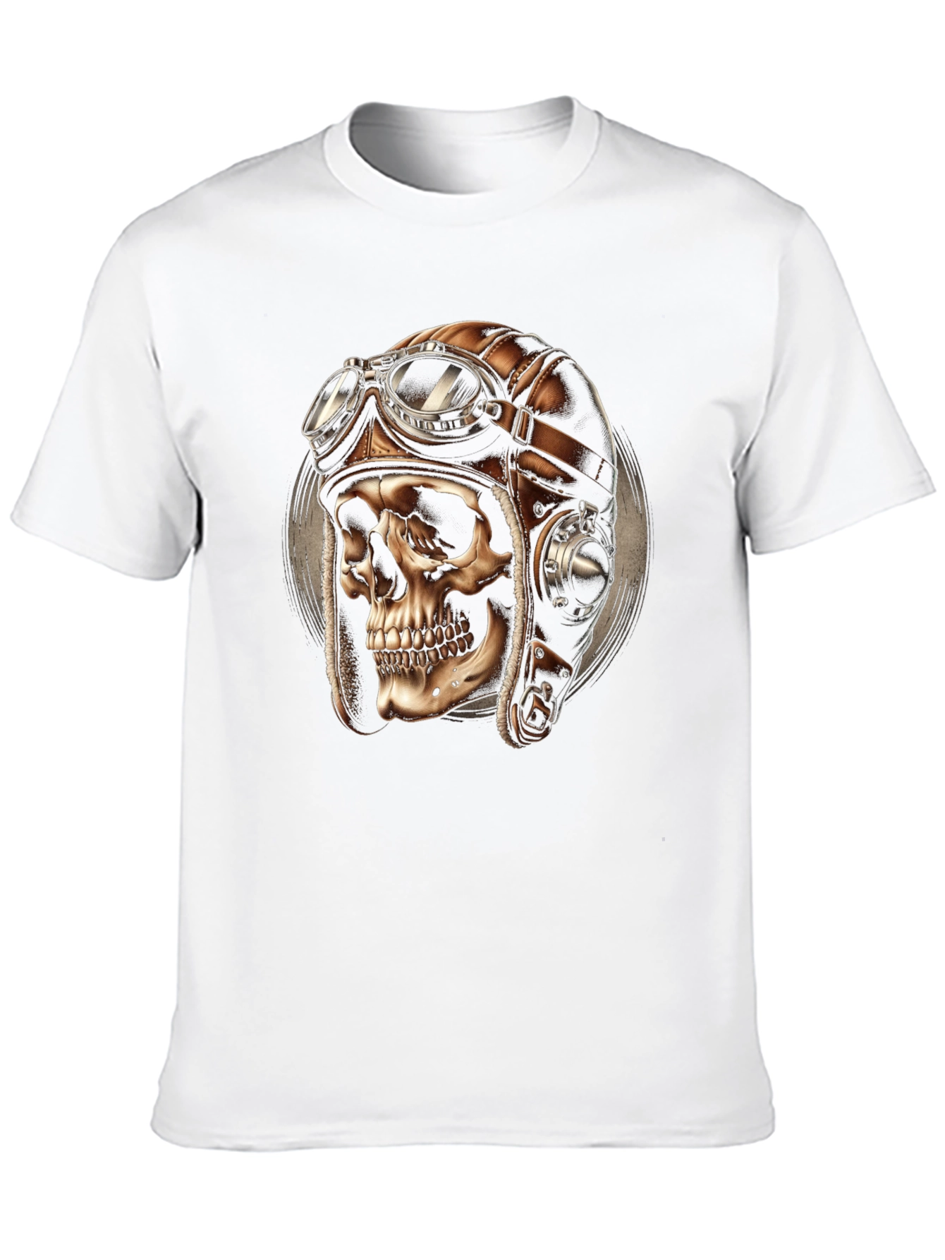 Black Skull Pilot T-Shirt - Vintage Aviator Design view 10