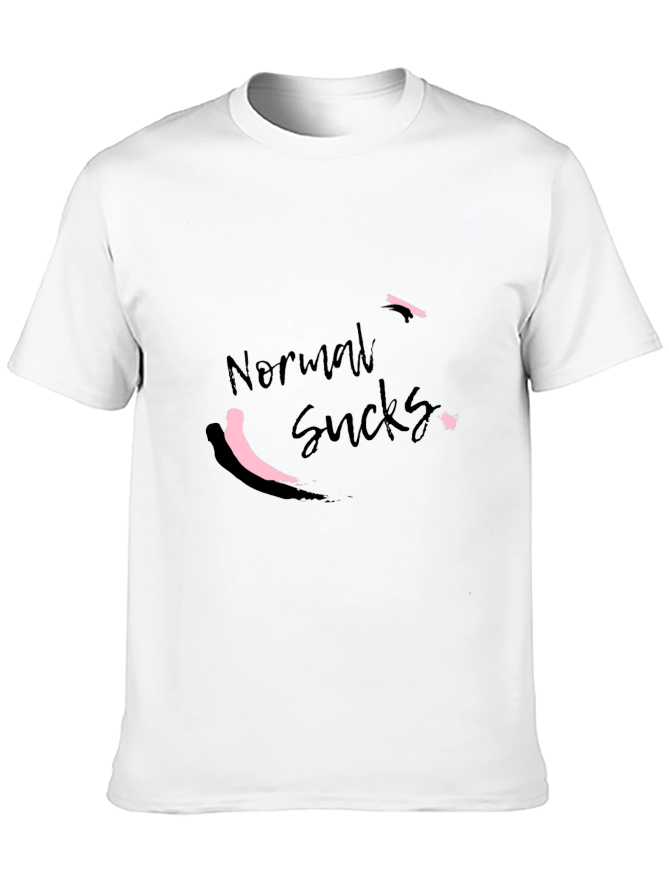 Black Normal Sucks Men's Black T-Shirt view 10