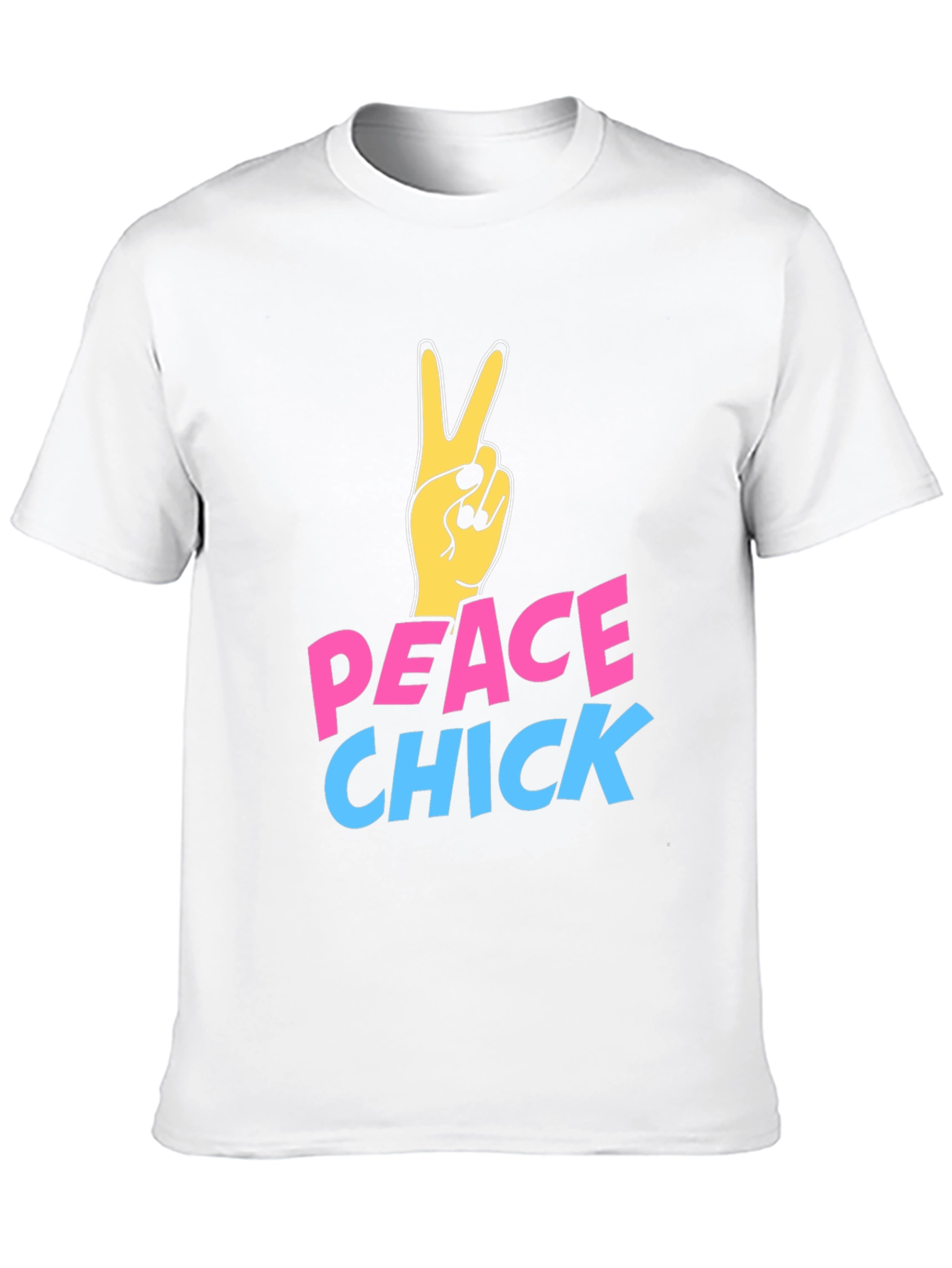 Black Peace Chick Graphic Tee - Black Cotton T-Shirt view 10