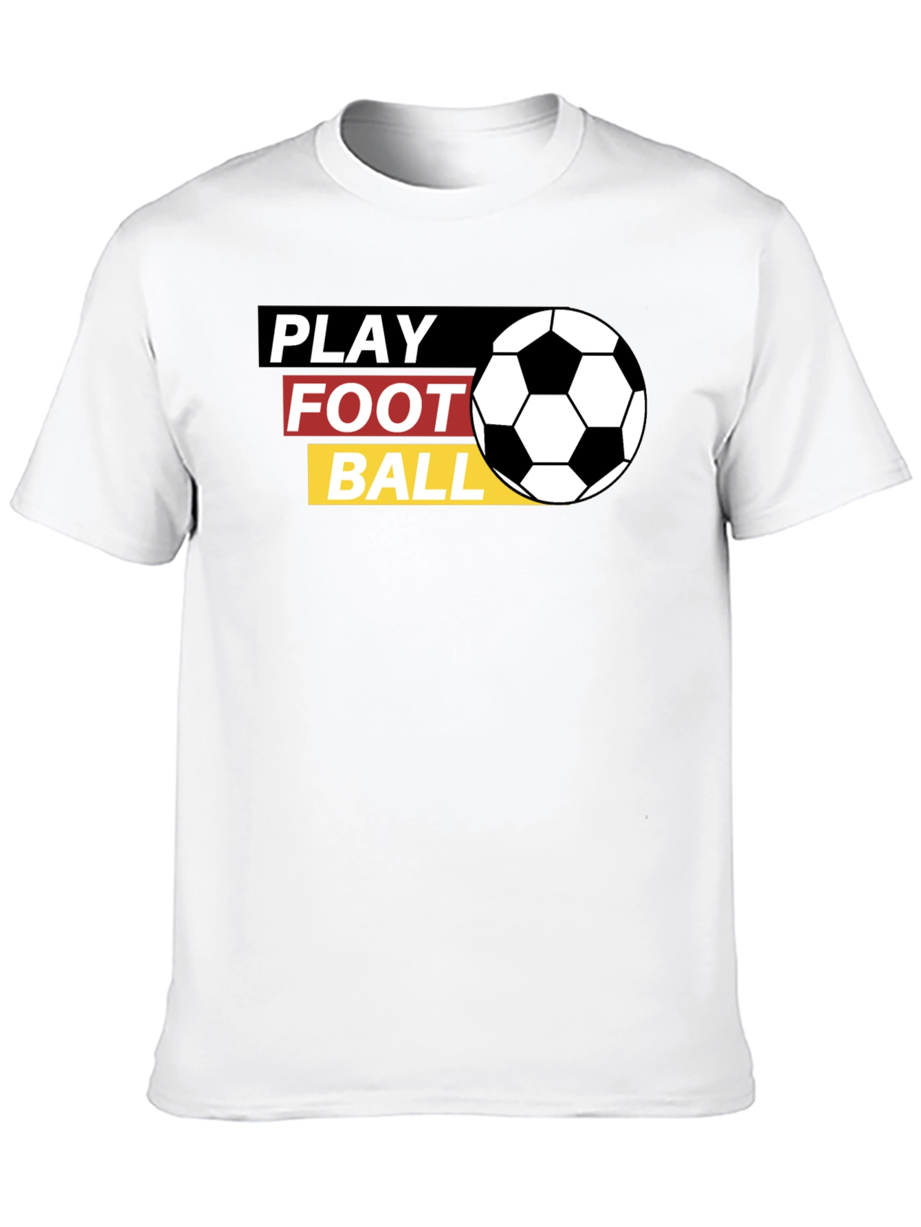 Black Play Football Graphic Tee - Black Cotton T-Shirt view 10