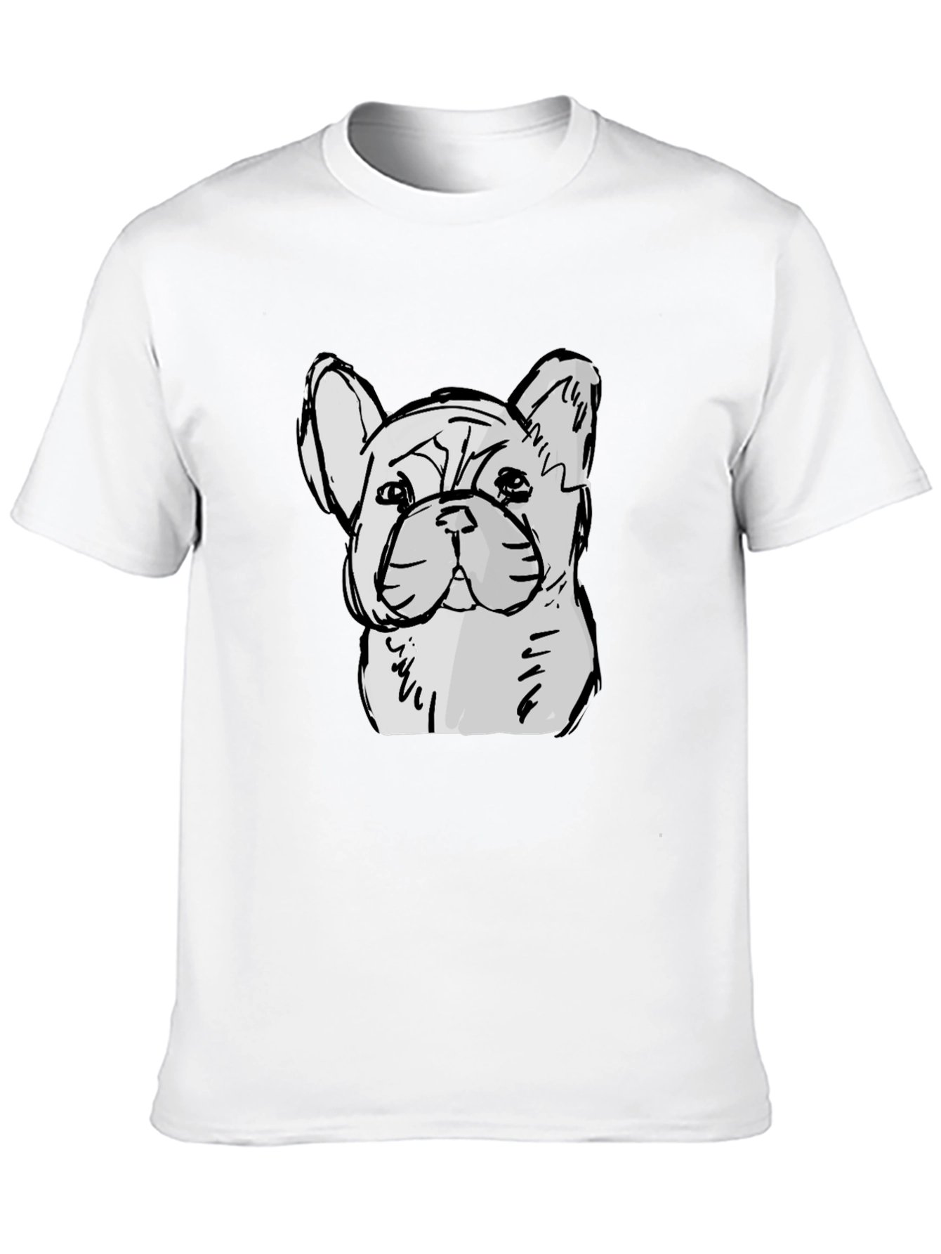 Black French Bulldog Sketch Graphic Black T-Shirt view 10
