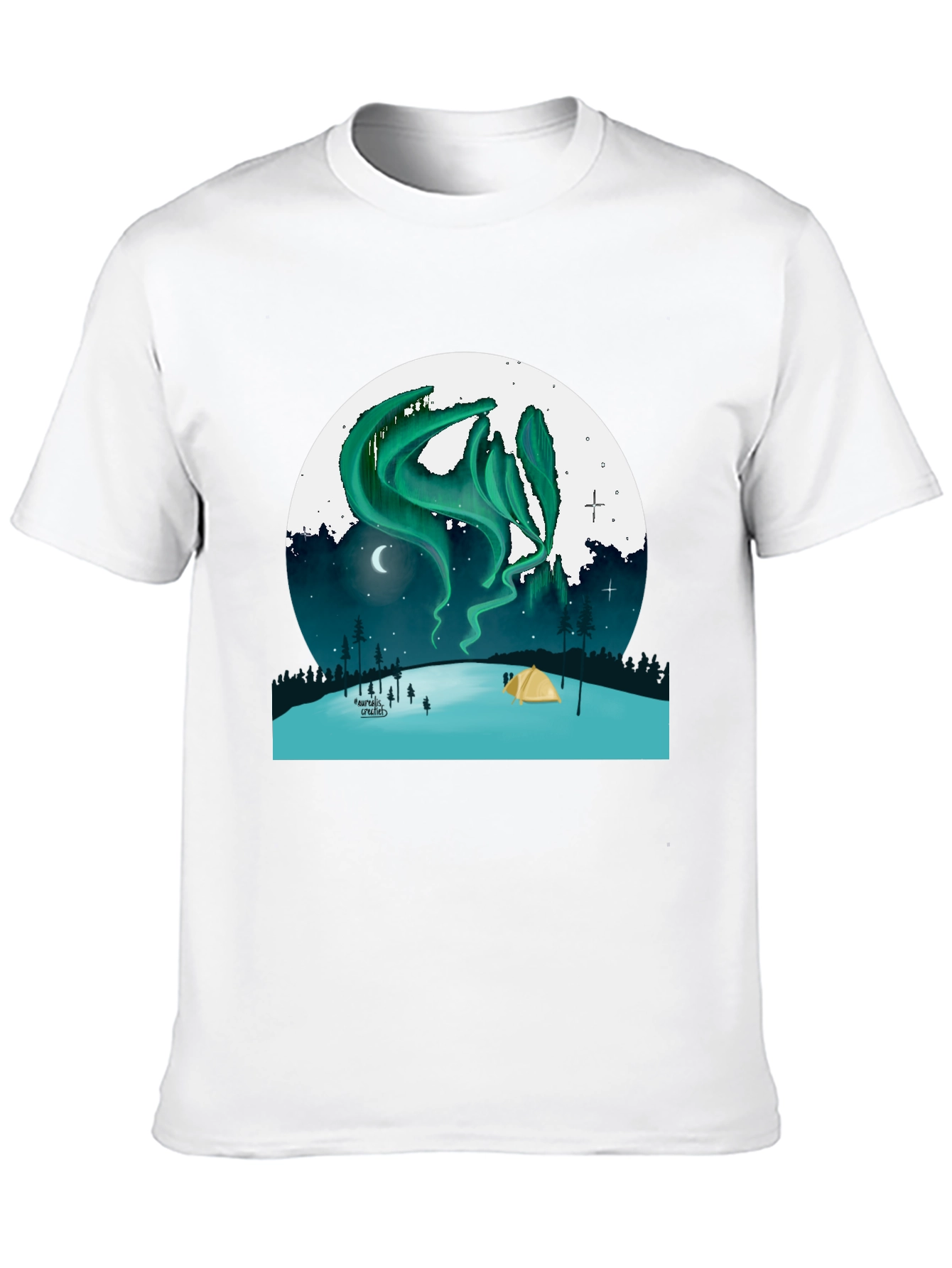 Black Aurora Camping T-Shirt - Northern Lights Adventure Tee view 10