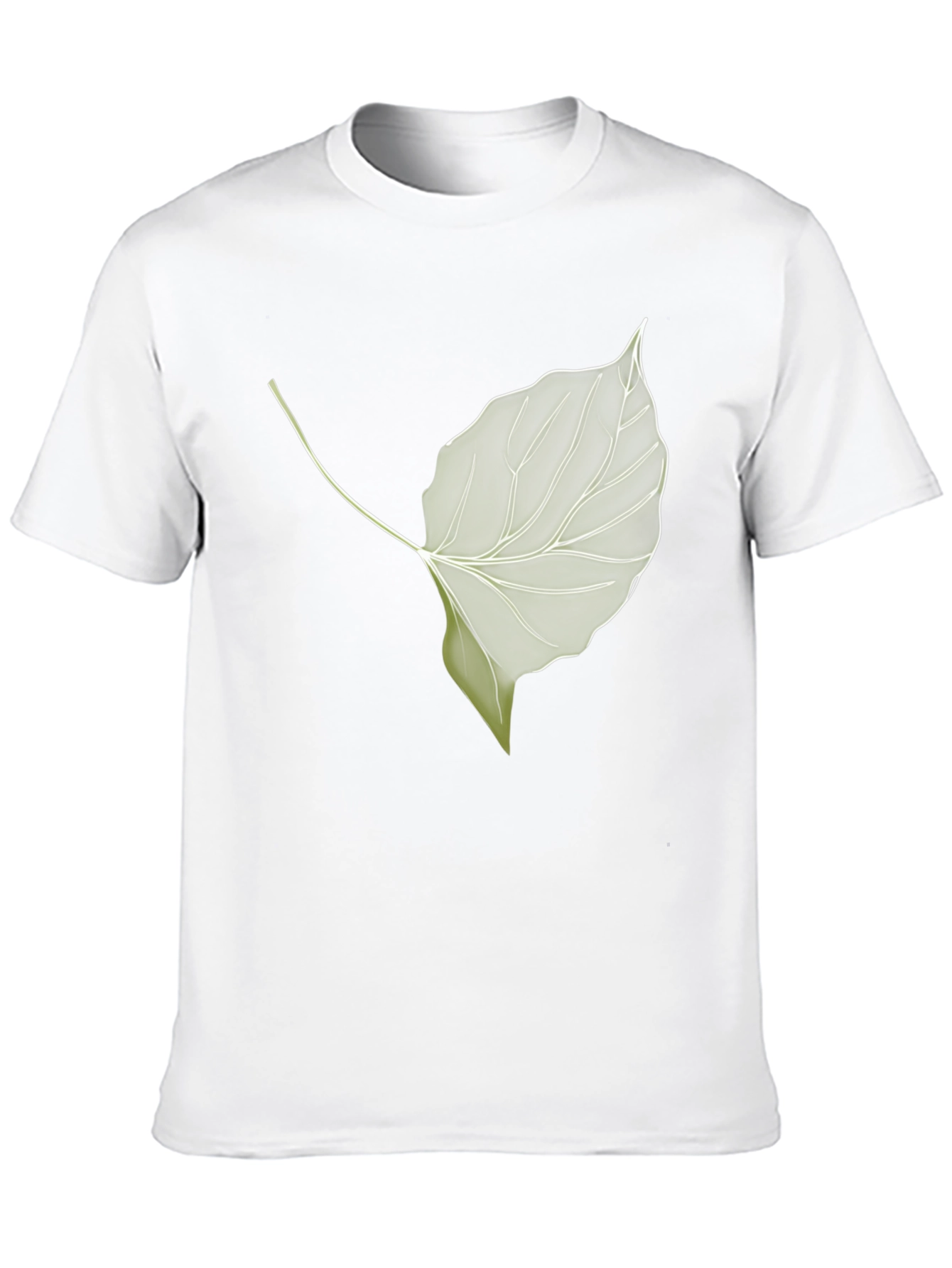 Black Leaf Print Black T-Shirt - Nature Inspired Style view 10