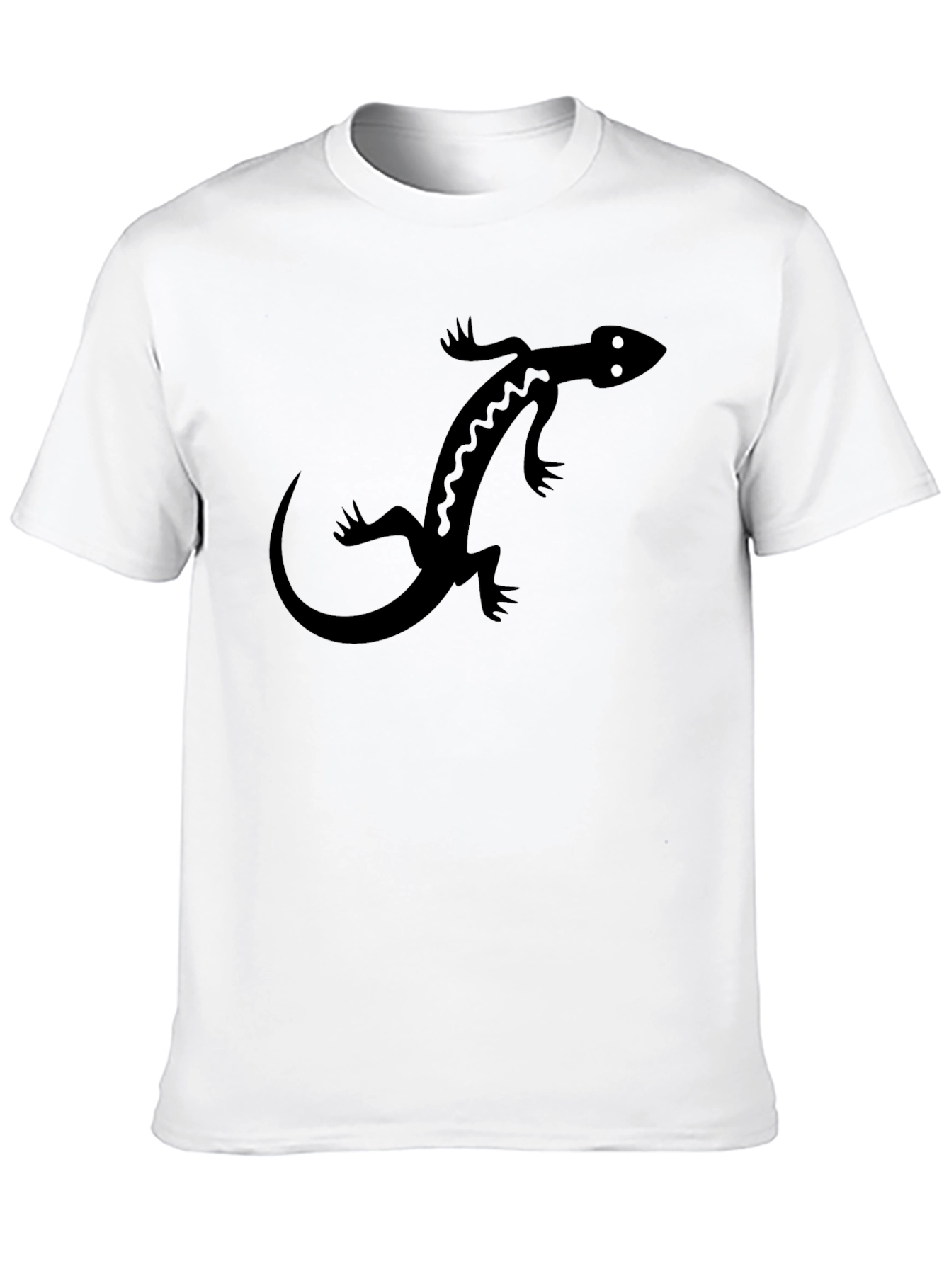Black Black T-Shirt with Lizard Graphic Print view 10