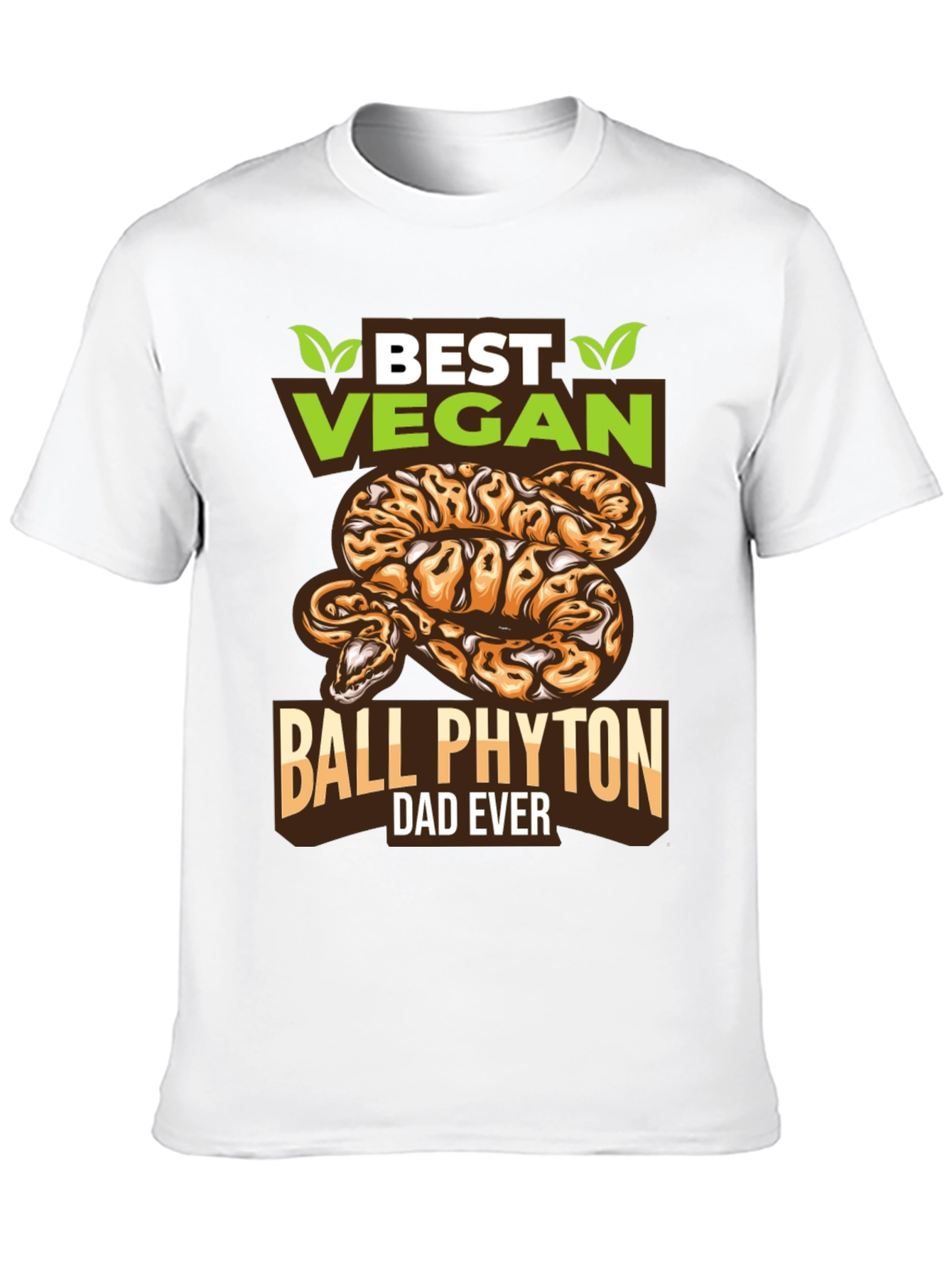 Black Vegan Ball Python Dad T-Shirt - Unique Snake Lover Gift view 10