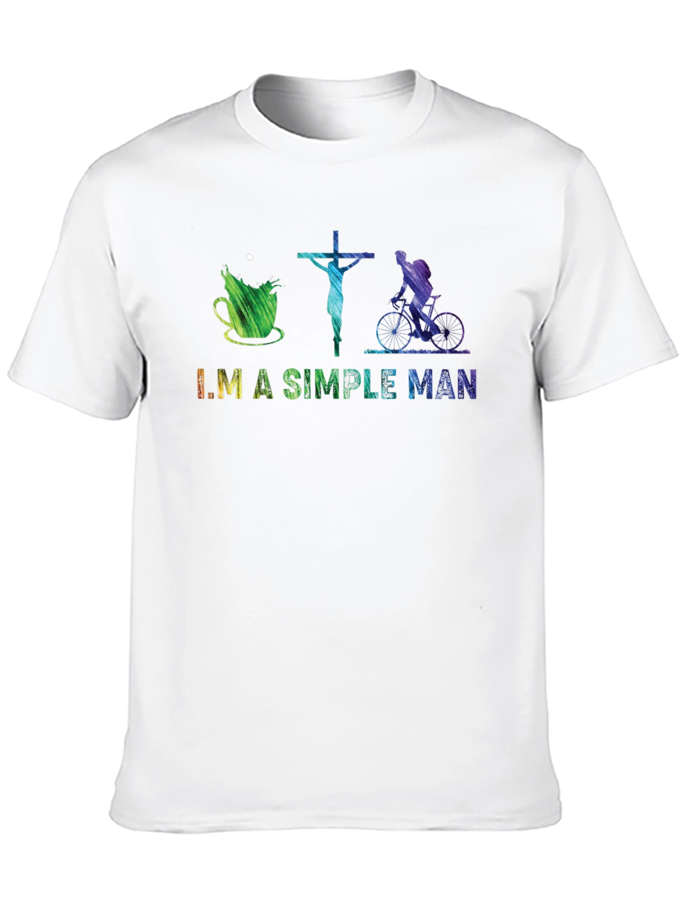Black I'm A Simple Man T-Shirt: Coffee, Jesus, Biking view 10
