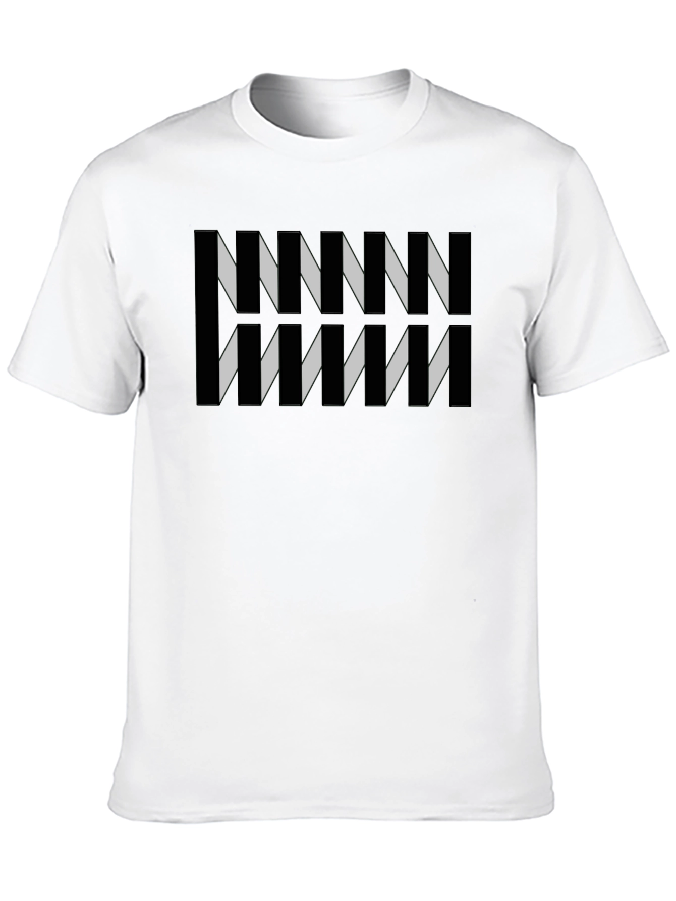 Black Abstract Geometric Pattern Black Tee view 10
