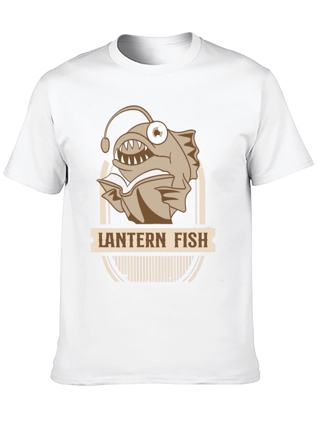 Black Lantern Fish Reading Book T-Shirt view 10
