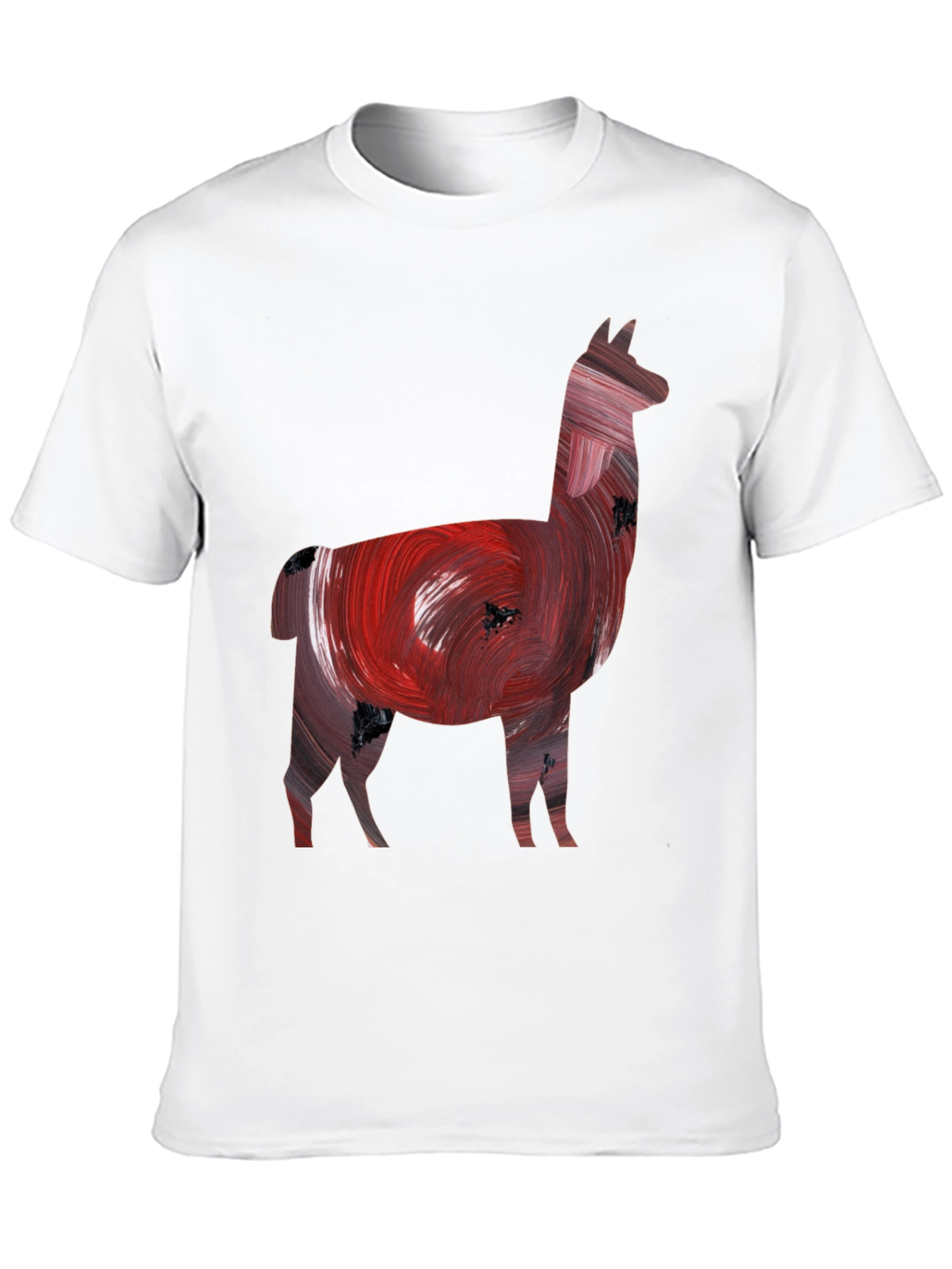 Black Llama Art Print Black Tee view 10