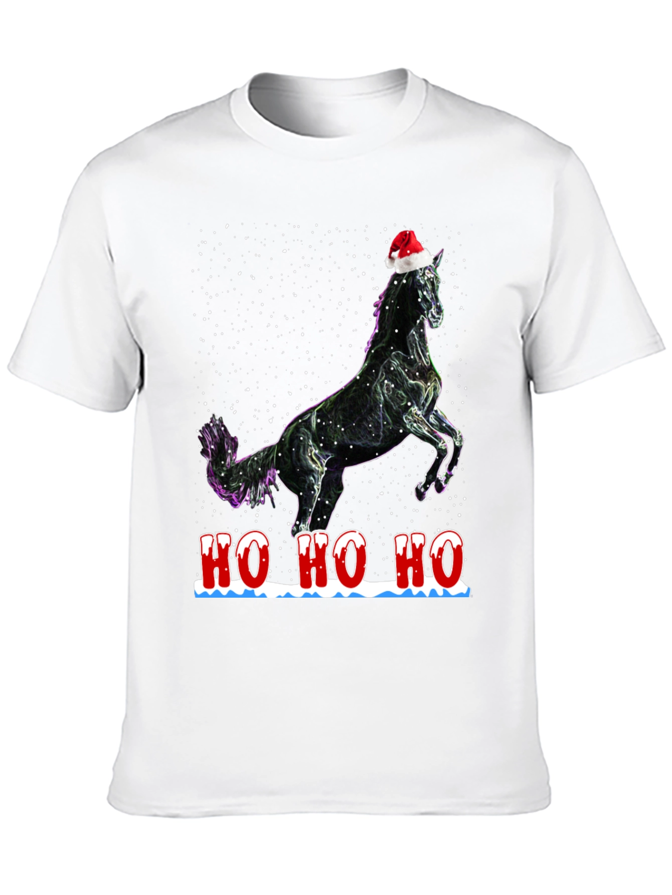 Black Festive Horse T-Shirt - Holiday Cheer view 10