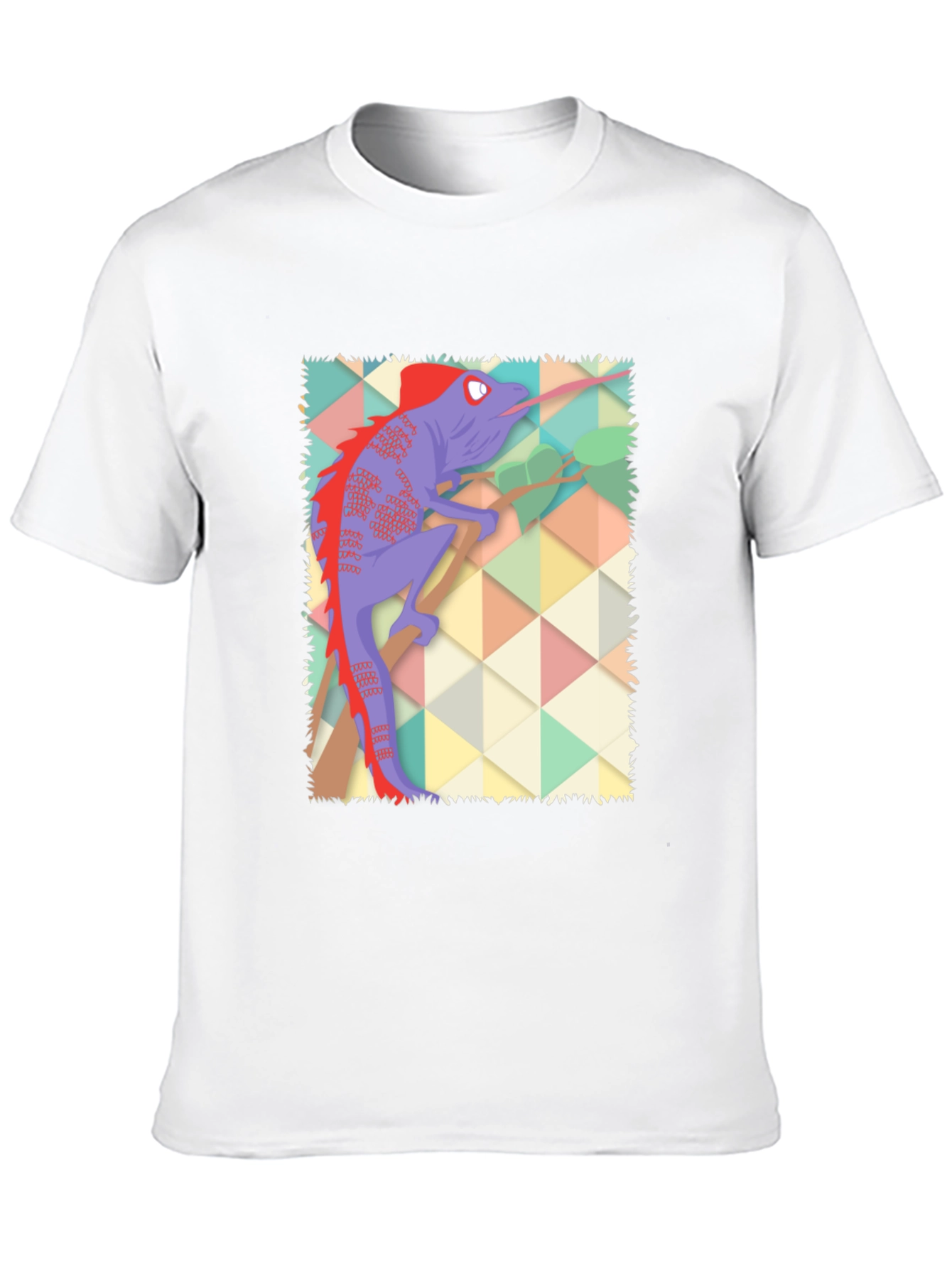 Black Chameleon Graphic Print T-Shirt - Black Cotton Blend view 10