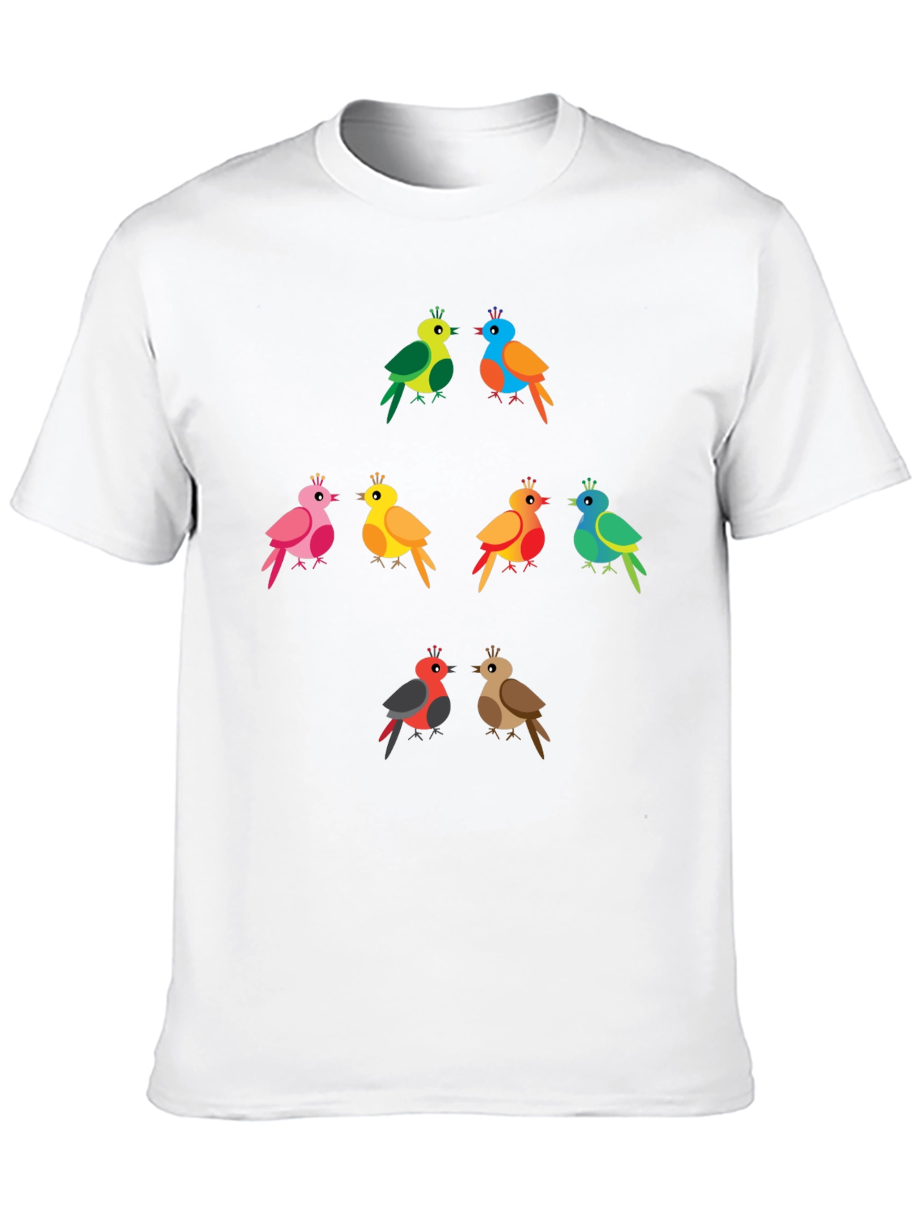 Black Colorful Birds Graphic Tee - Fun & Unique Design view 10