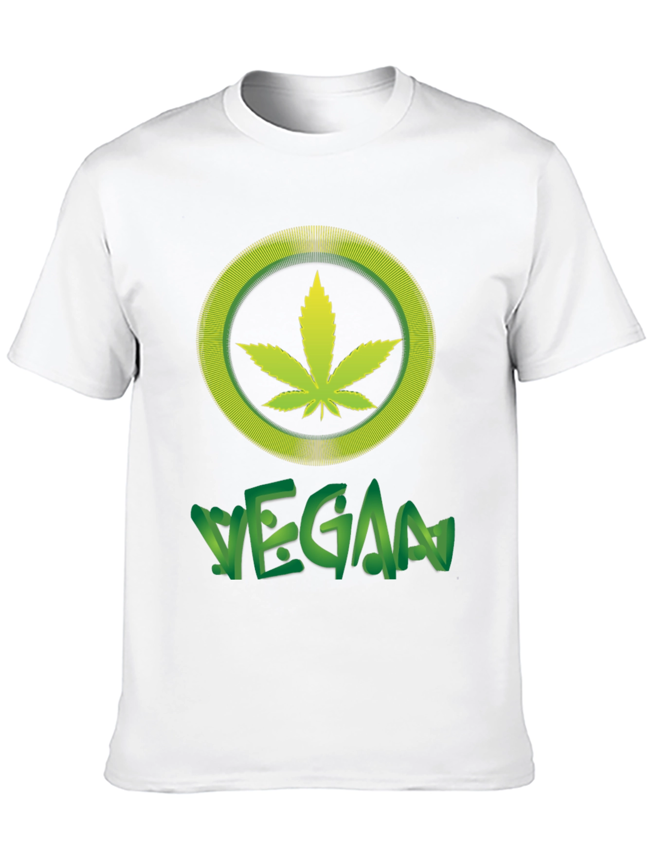 Black Vegan Marijuana Leaf T-Shirt - Black Cotton Tee view 10