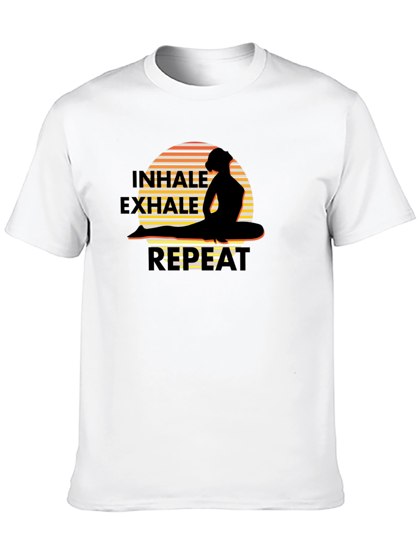 Black Inhale Exhale Repeat Yoga T-Shirt view 10