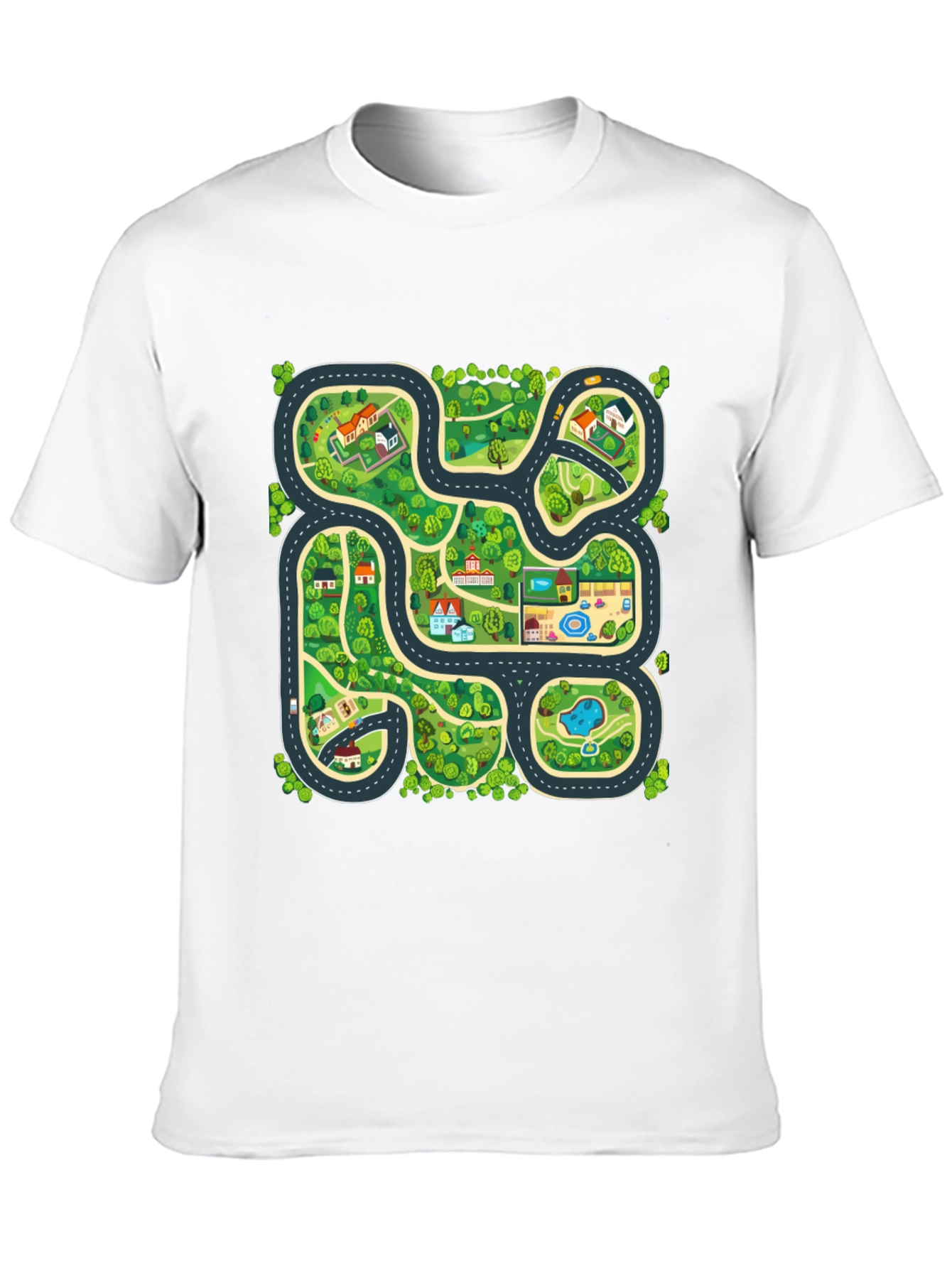 Black City Map Graphic T-Shirt - Playful Design, Soft Cotton view 10