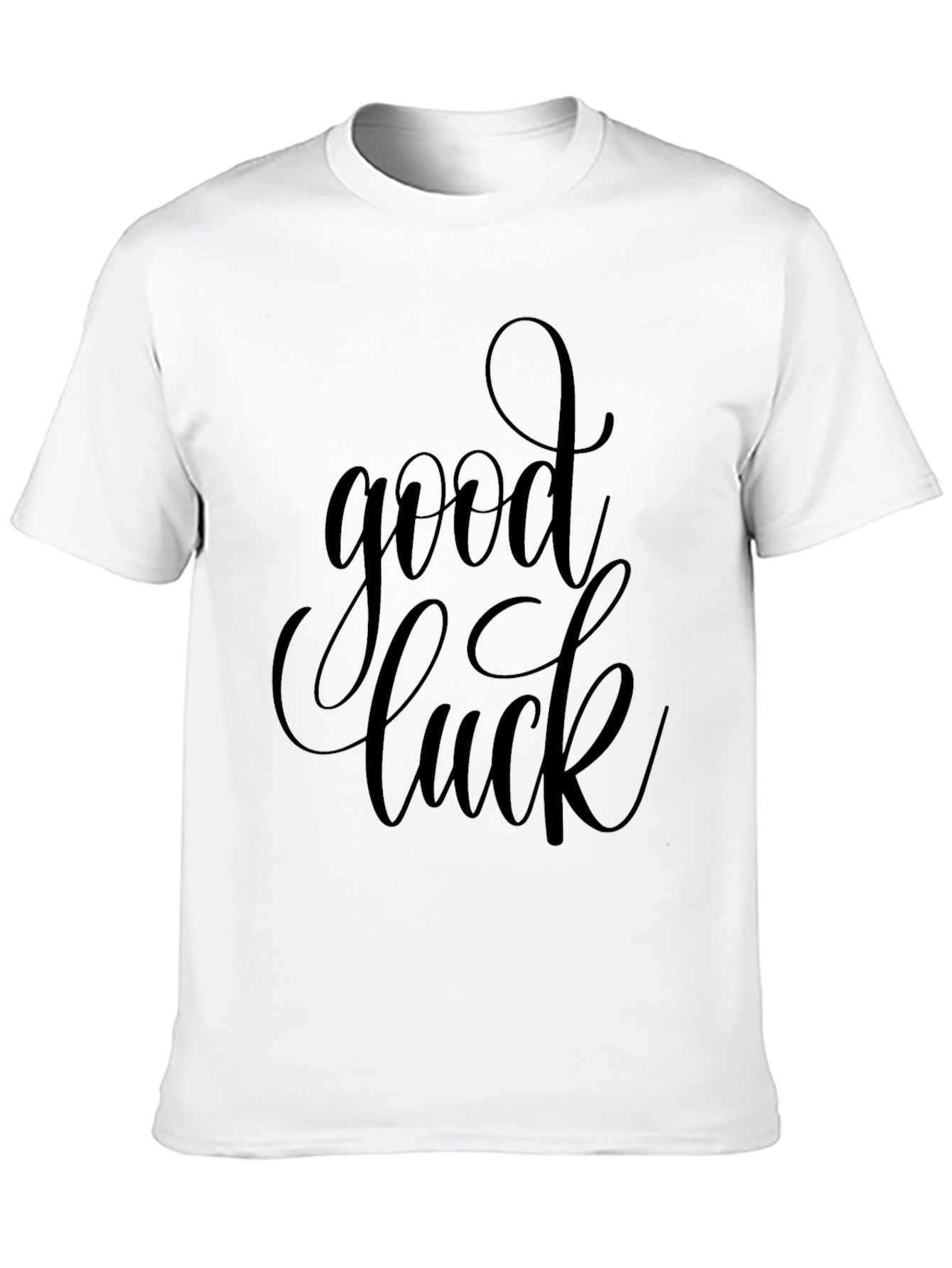 Black Good Luck Graphic Tee - Black Crew Neck view 10