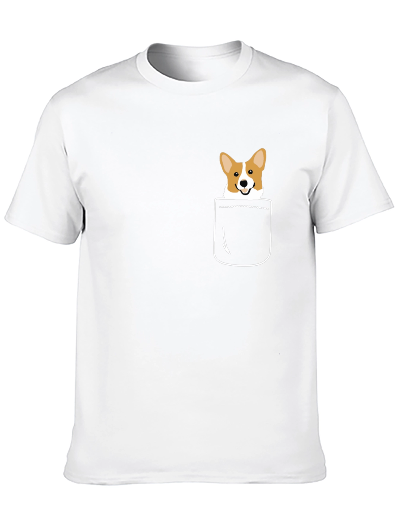 Black Corgi Pocket T-Shirt - Cute Dog Graphic Tee view 10