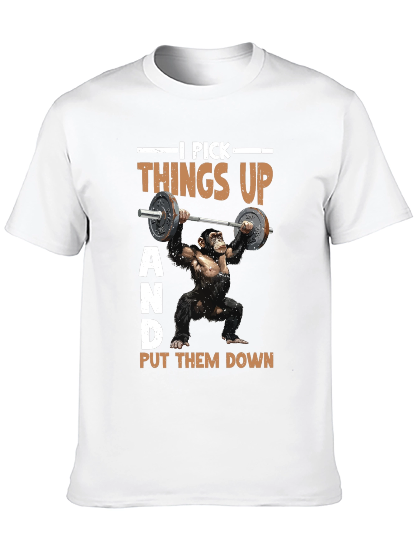 Funny Gym Monkey T-Shirt - I Pick Things Up - 10