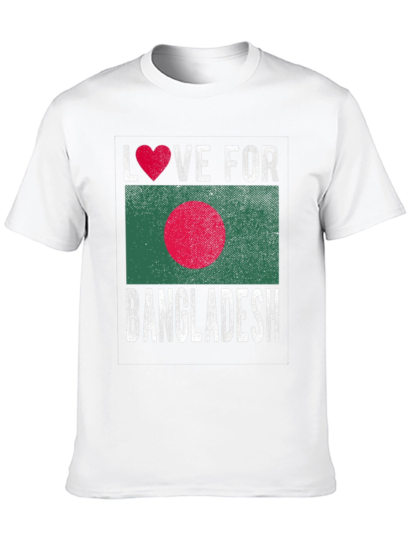 Black Love for Bangladesh T-Shirt - Heart Flag Design view 10