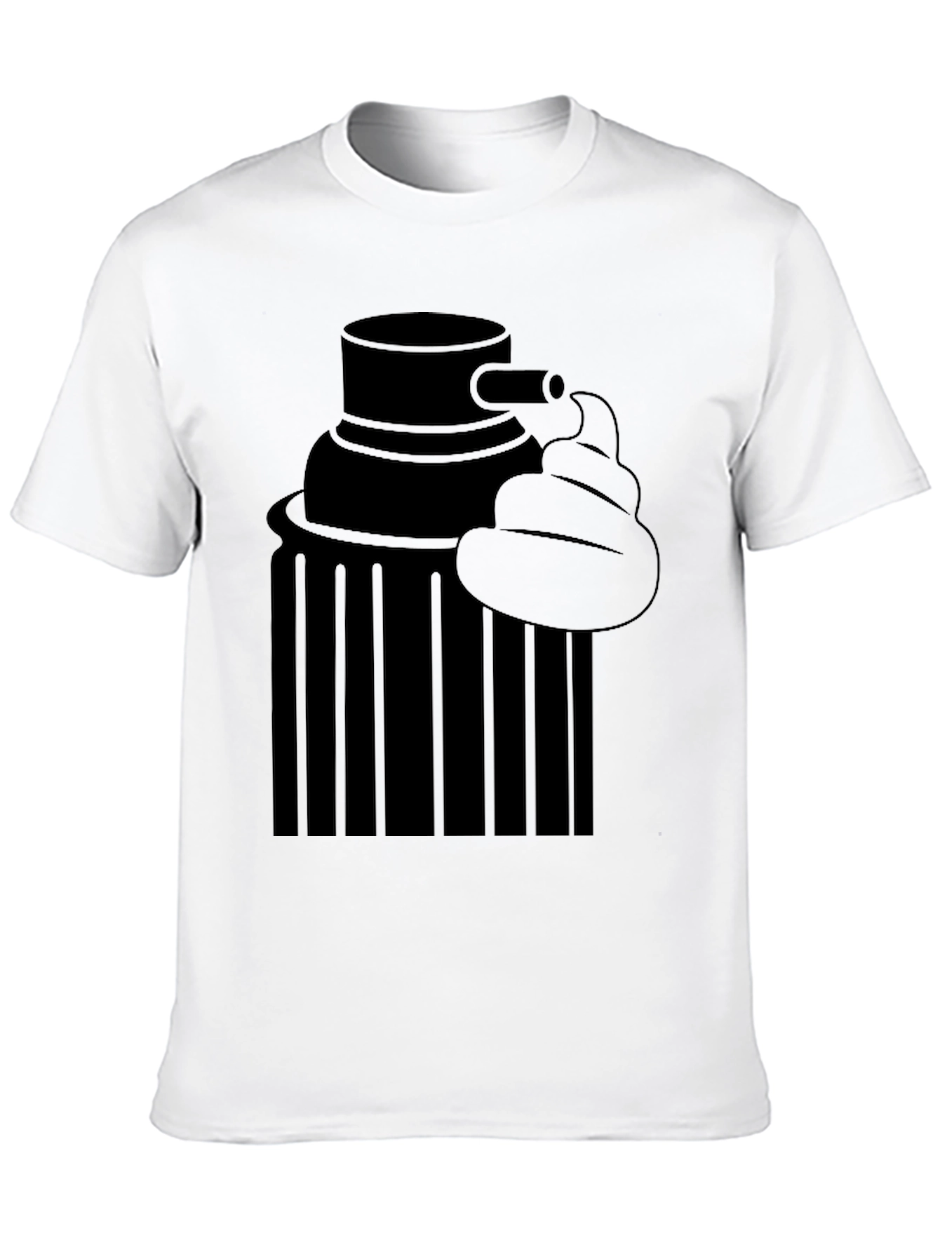 Black Toilet Humor Tee - Graphic Print Black T-Shirt view 10