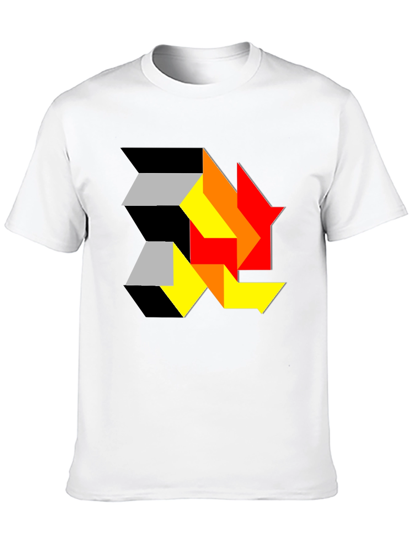 Black Abstract Geometric T-Shirt - Modern Art Design view 10