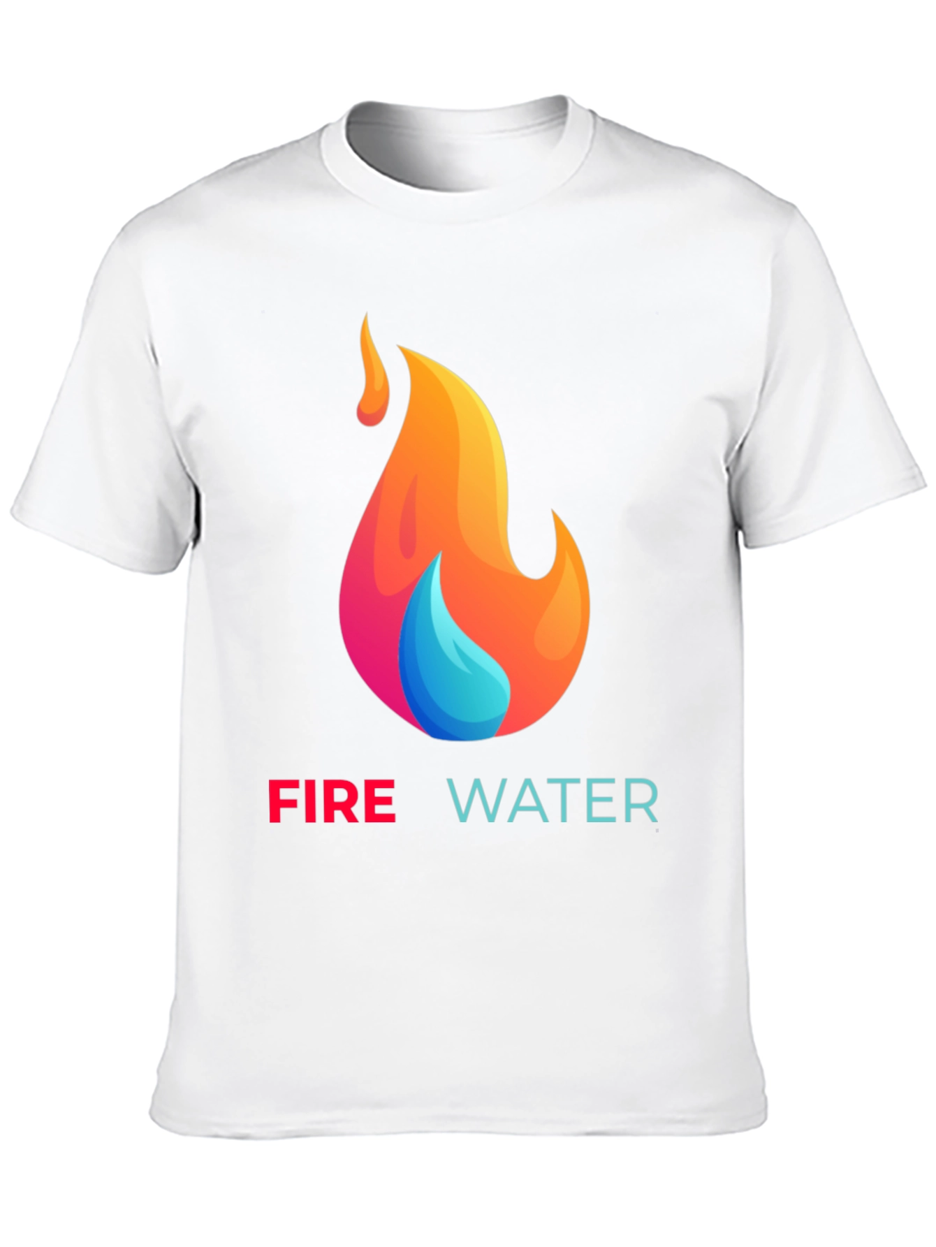 Fire and Water Graphic T-Shirt - Black Cotton Tee - 10