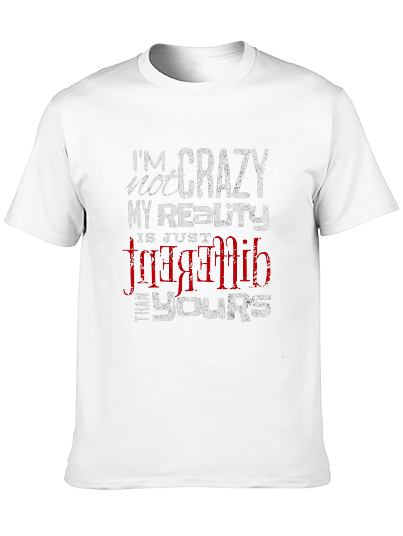 Black Crazy Reality Graphic Tee - Black Cotton Blend T-Shirt view 10