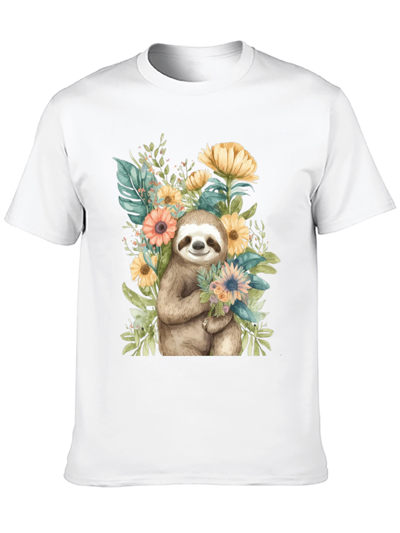 Black Sloth & Floral Graphic Tee view 10