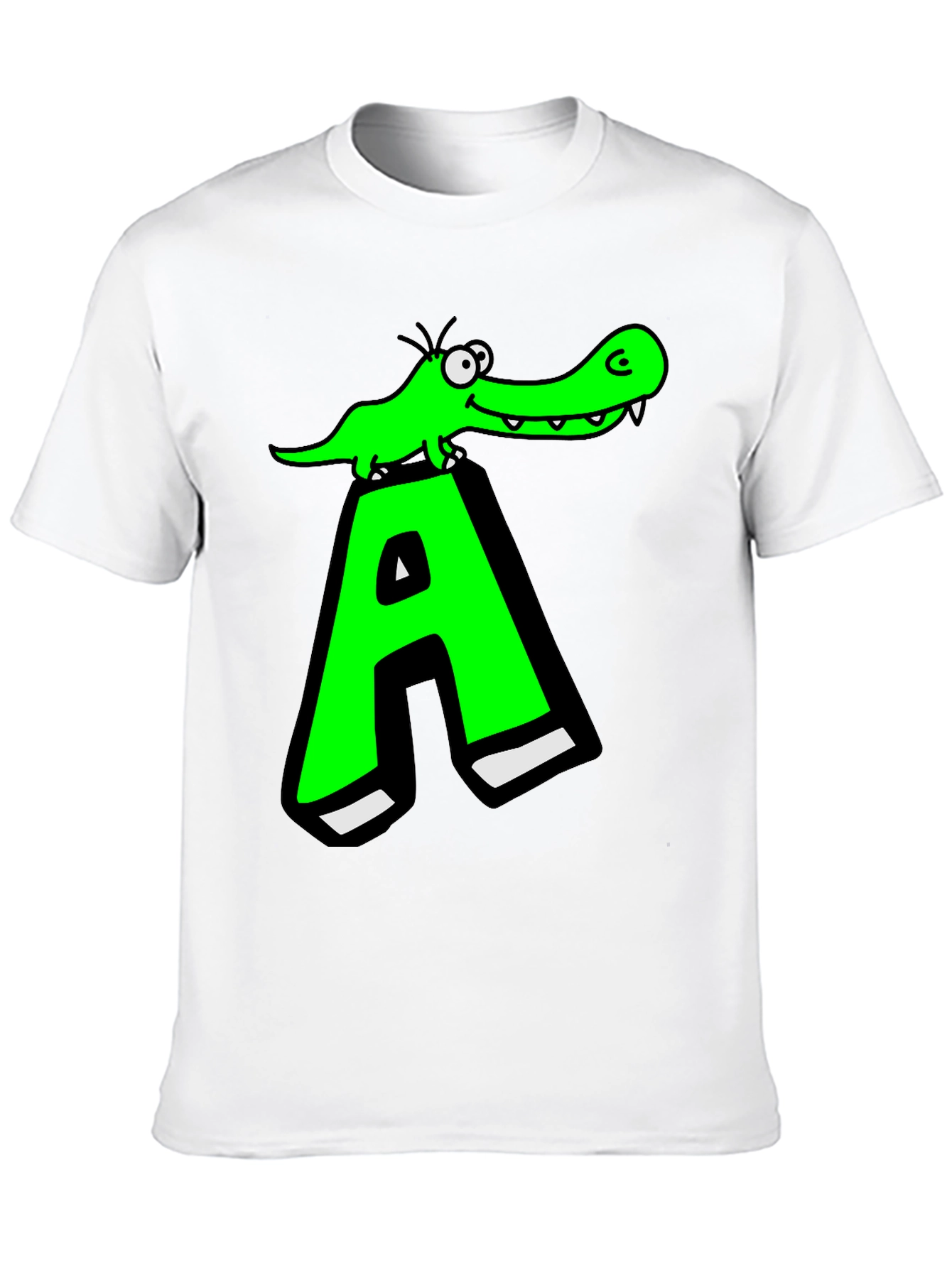 Black Funny Alligator 'A' Graphic T-Shirt view 10