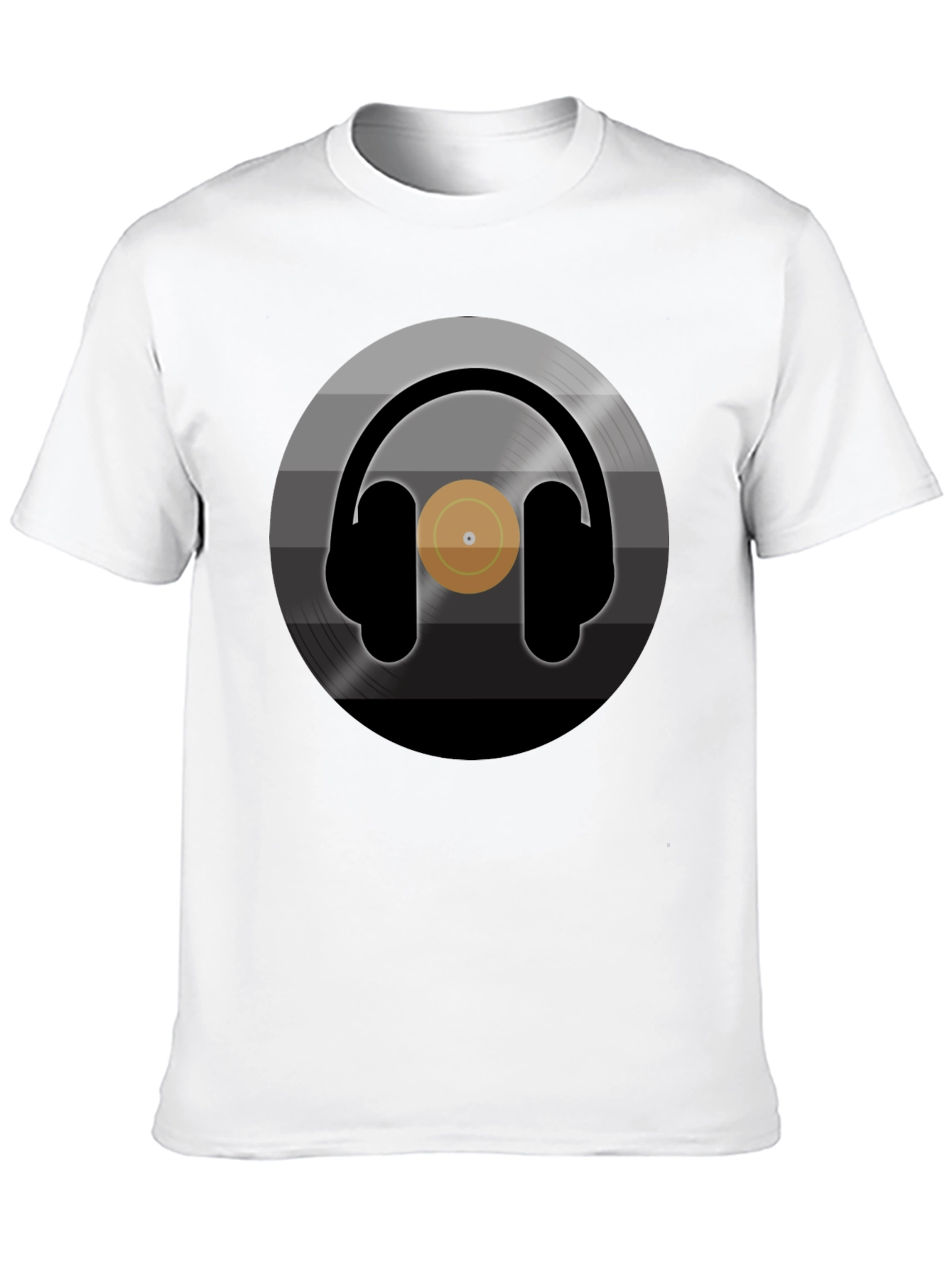 Black Headphones Record Graphic T-Shirt - Music Lover Tee view 10