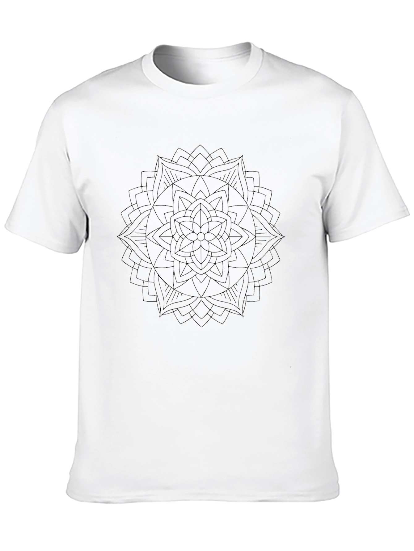 Black Black Mandala Graphic Tee - Modern Minimalist Design view 10