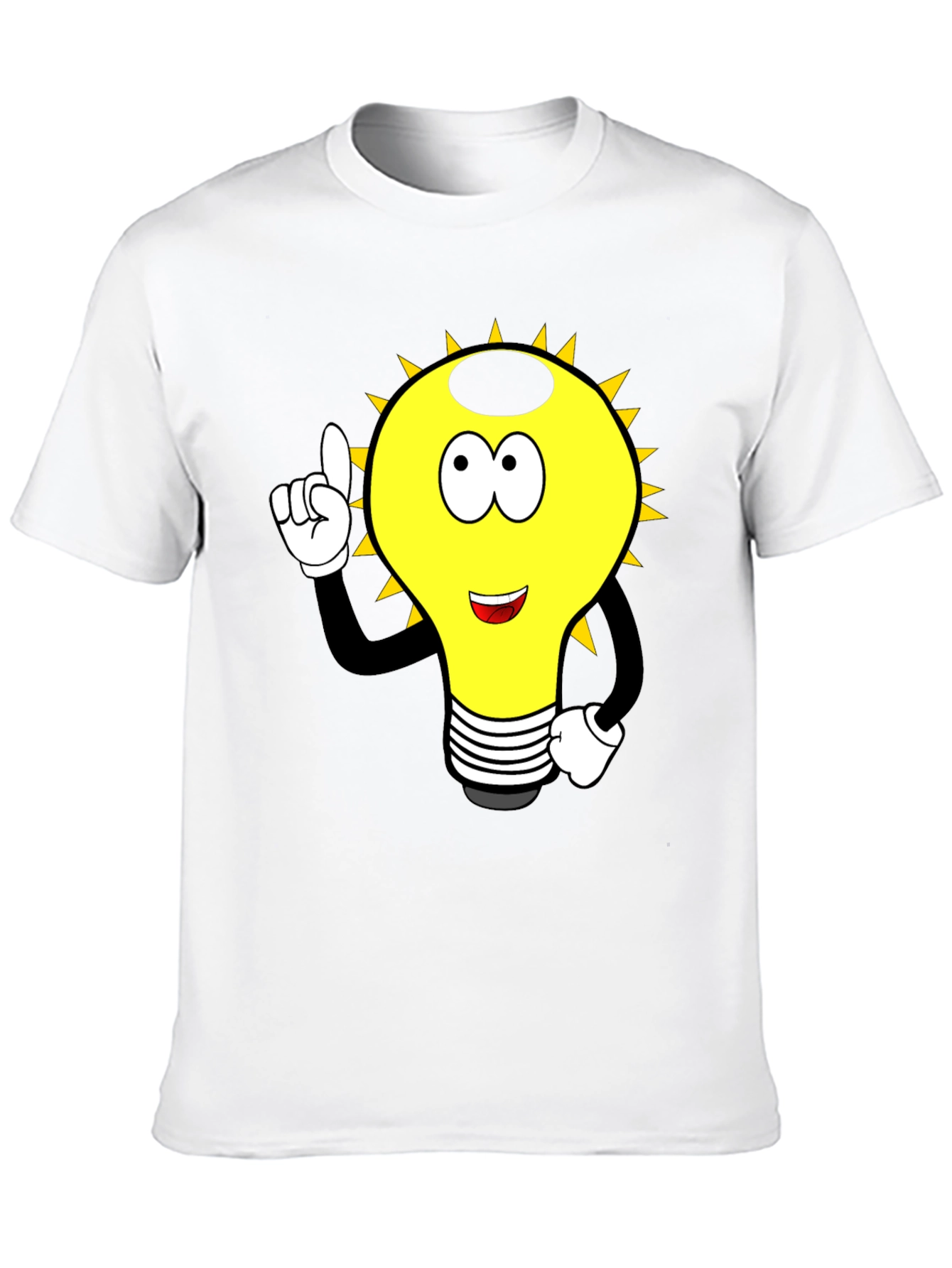 Black Cartoon Light Bulb Graphic Tee - Black view 10