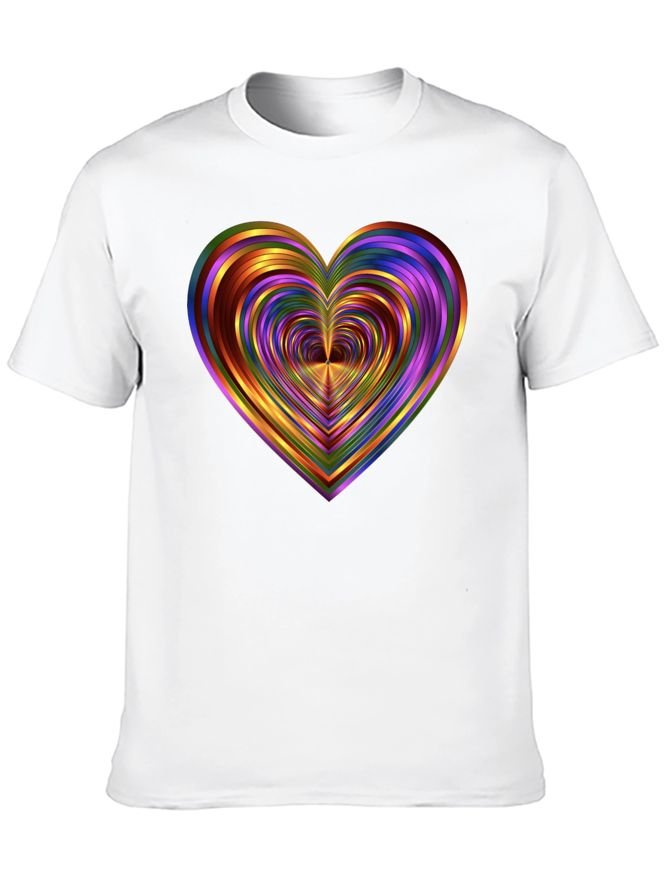 Black Rainbow Heart Graphic Tee - Unique Design view 10