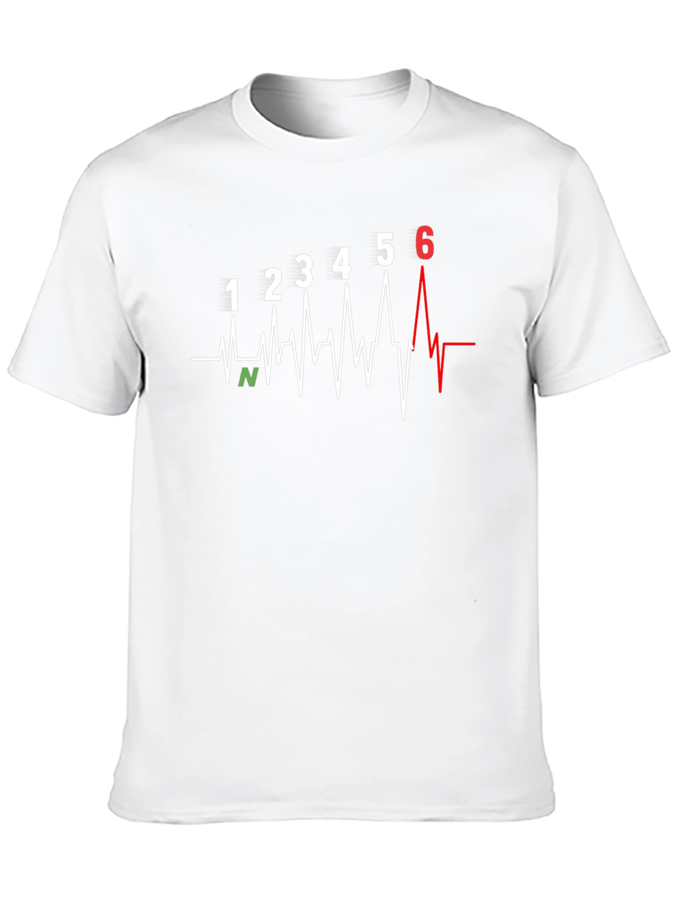 Black Motorcycle Gear Shift Heartbeat T-Shirt view 10