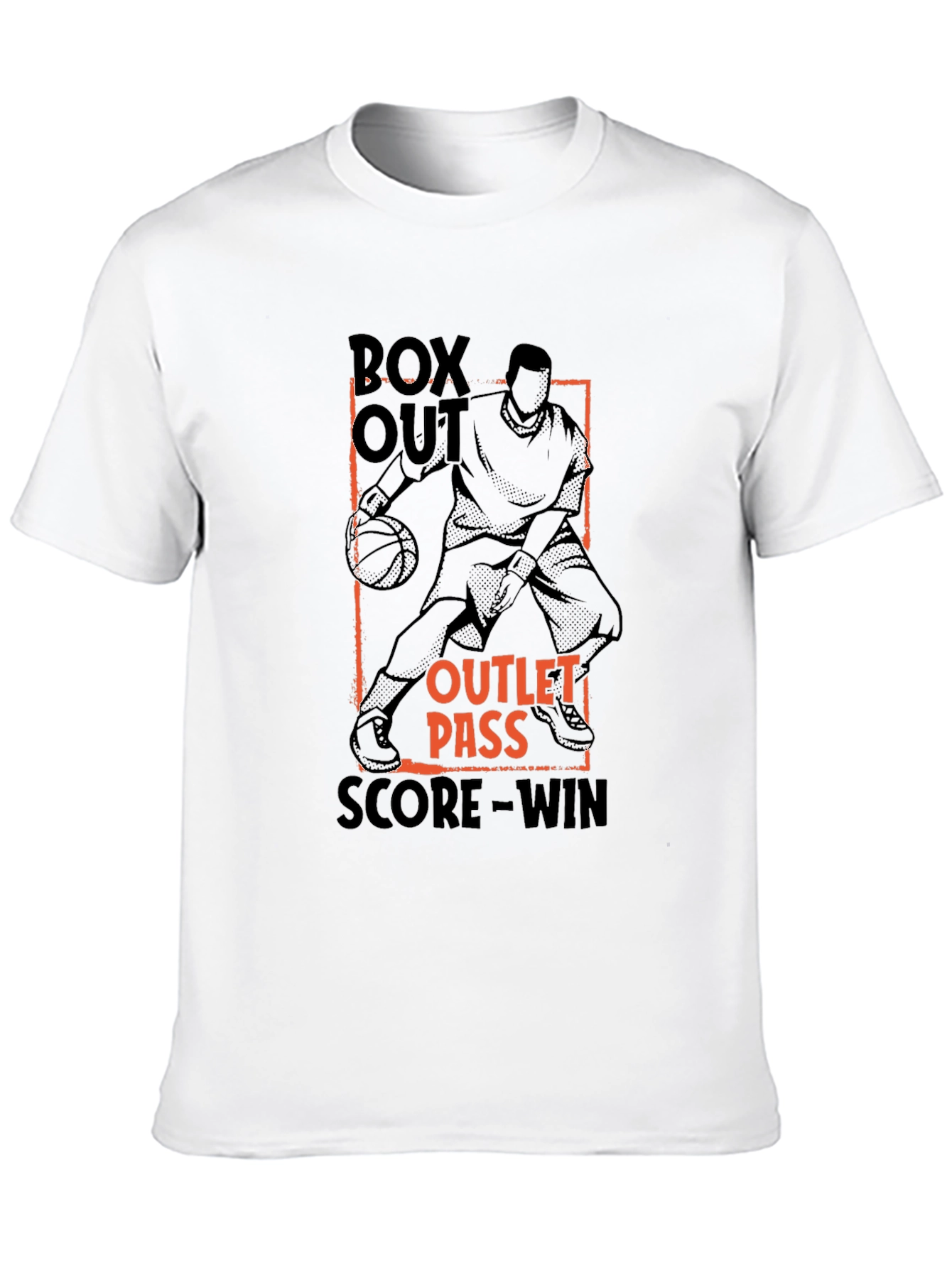 Black Basketball Graphic T-Shirt: Box Out, Pass, Score view 10