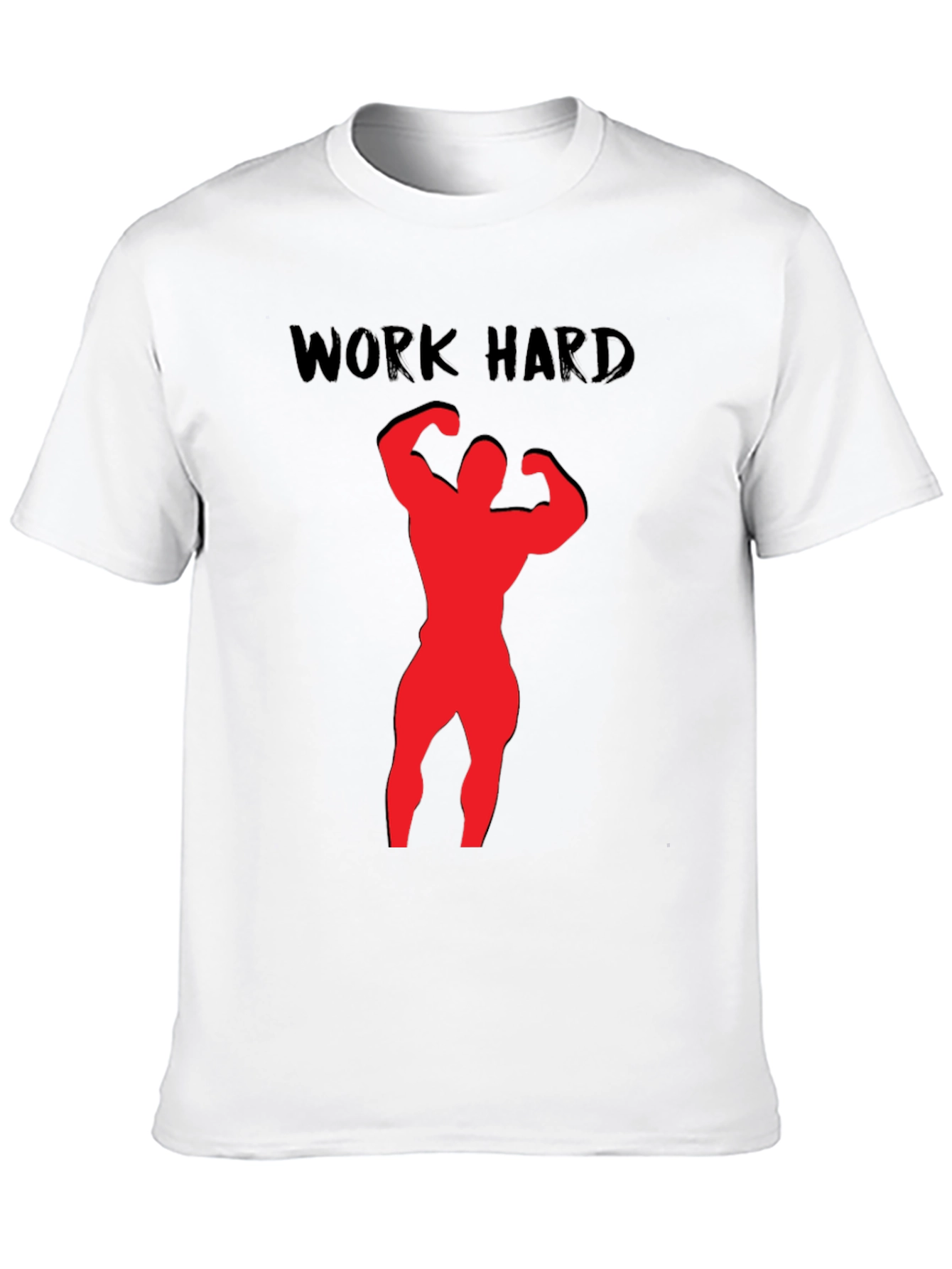 Black Work Hard Bodybuilding Black T-Shirt view 10