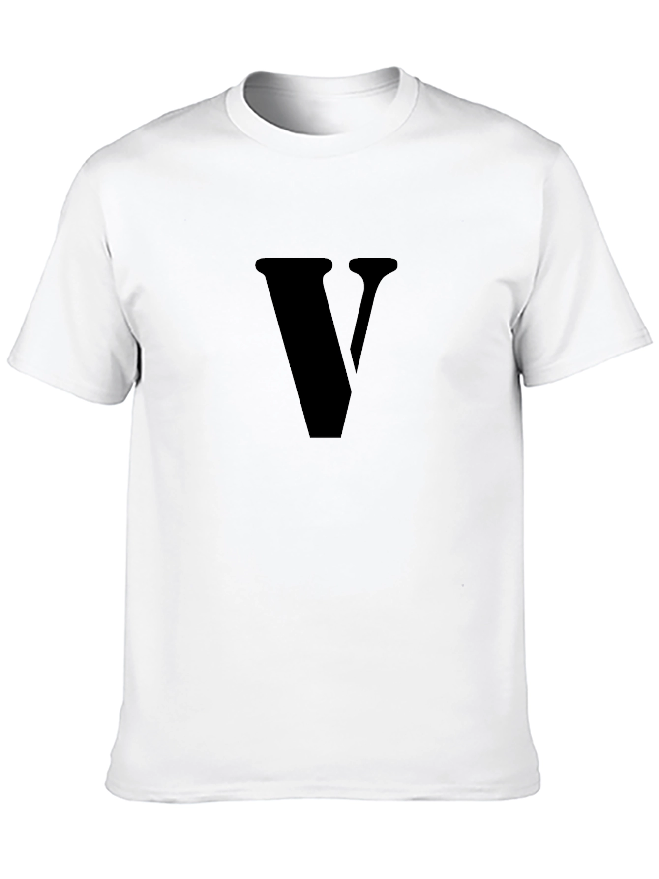 Black Men's Black T-Shirt with "V" Design view 10