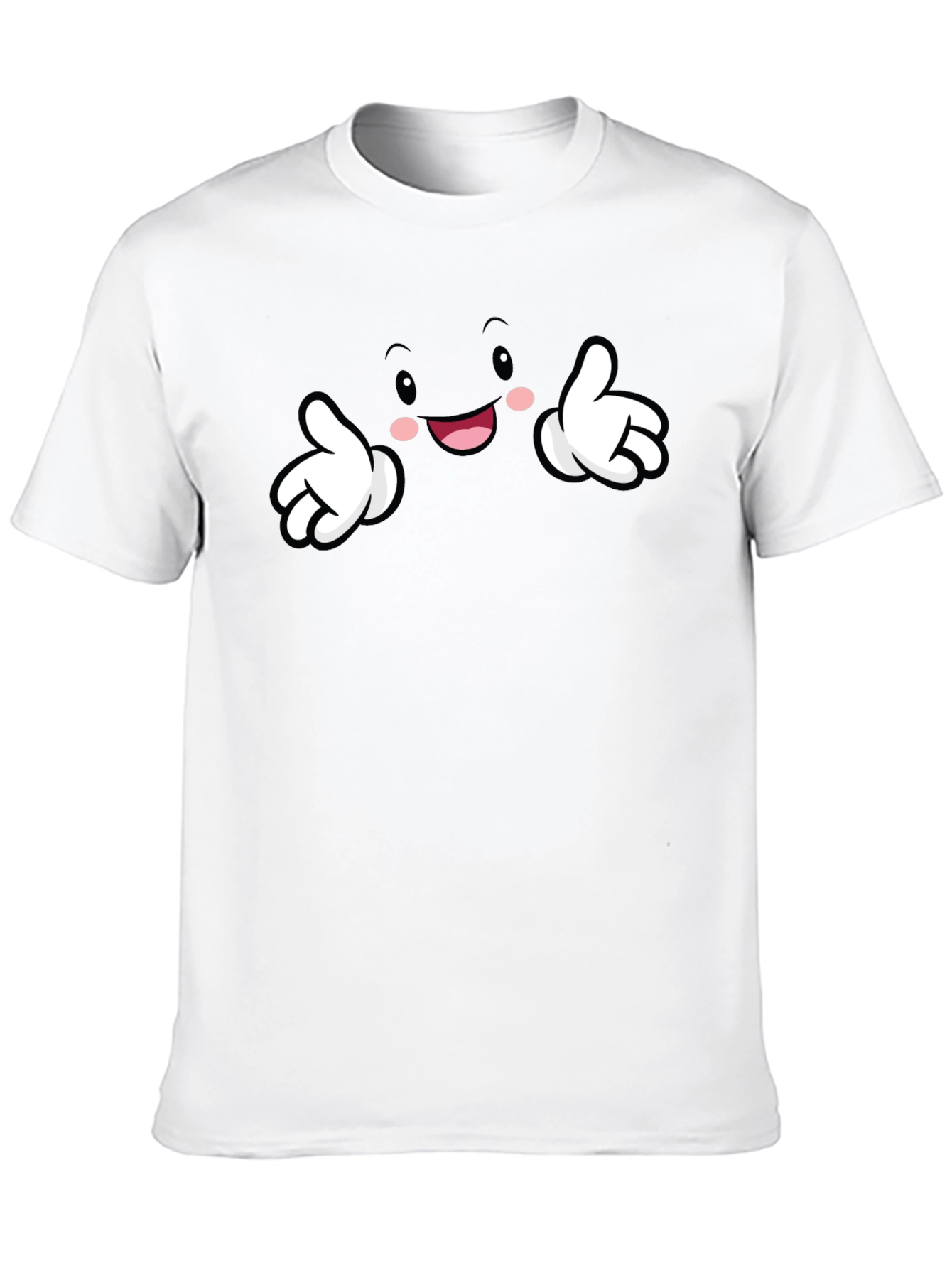 Black Funny Cartoon Face Black T-Shirt view 10