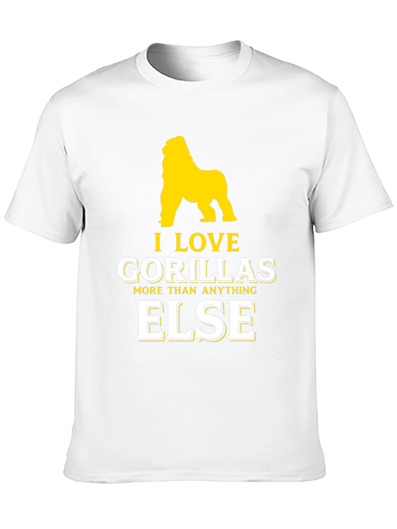 Black I Love Gorillas Graphic T-Shirt - Unique Design view 10