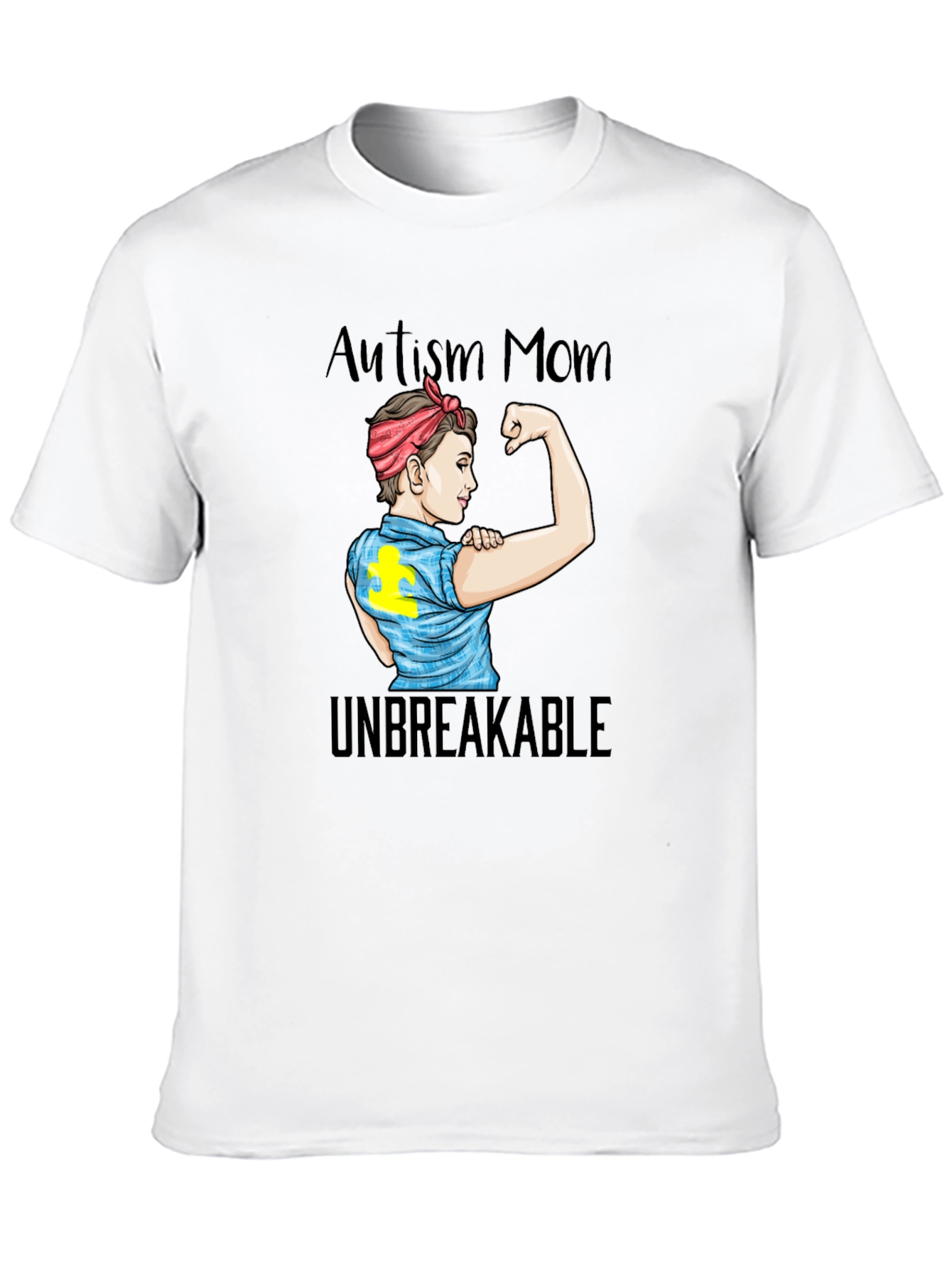 Black Autism Mom Unbreakable Graphic T-Shirt view 10