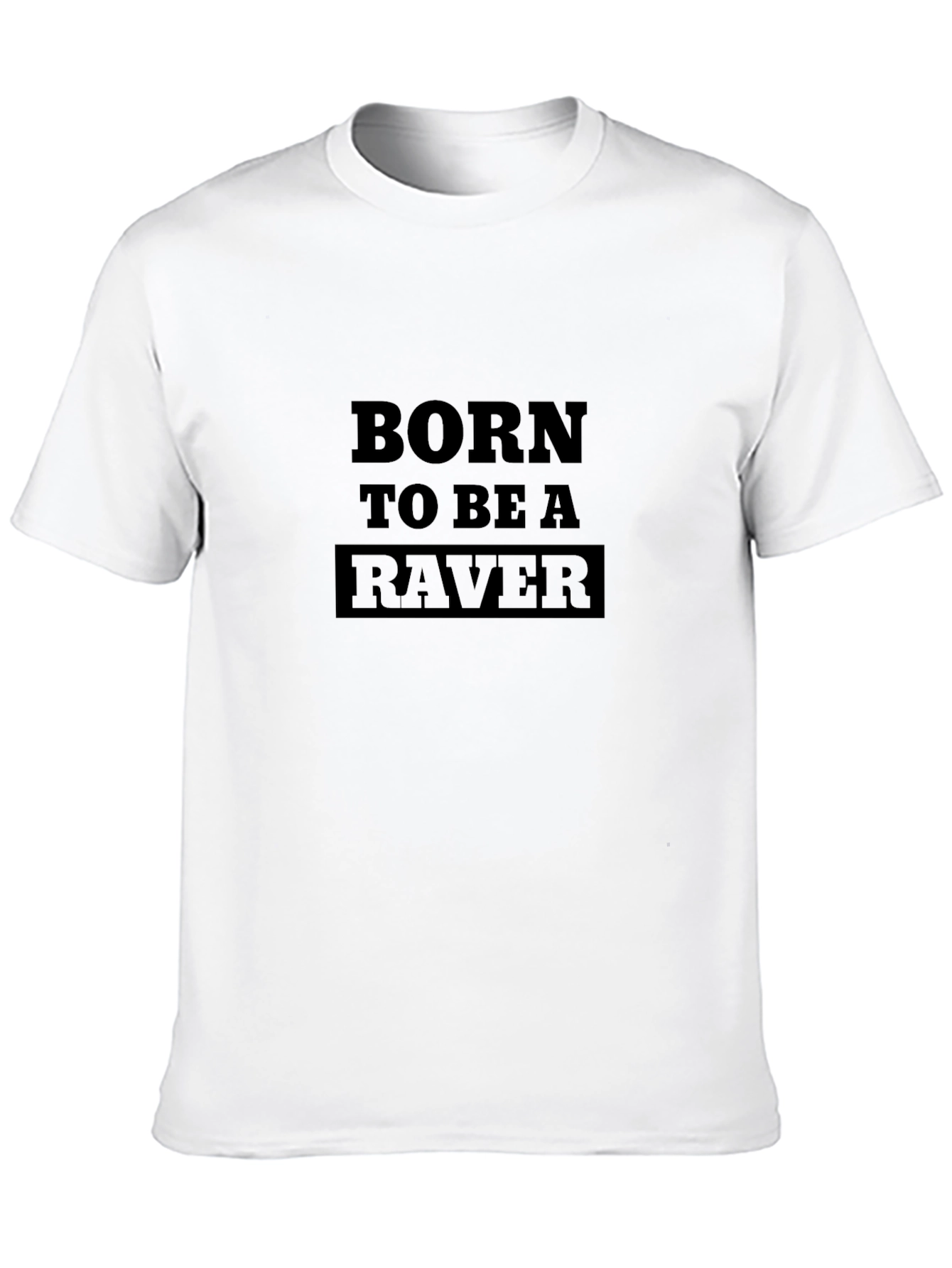 Black Born to be a Raver Graphic Tee - Black view 10