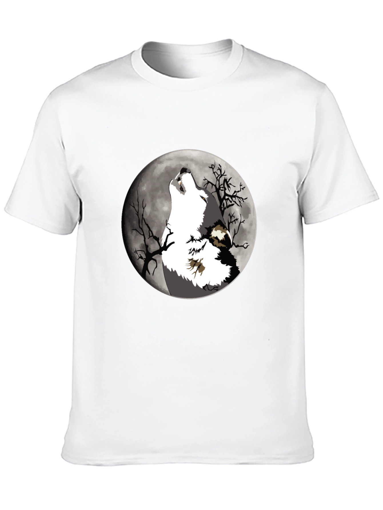 Black Wolf Howling at Moon Graphic T-Shirt view 10